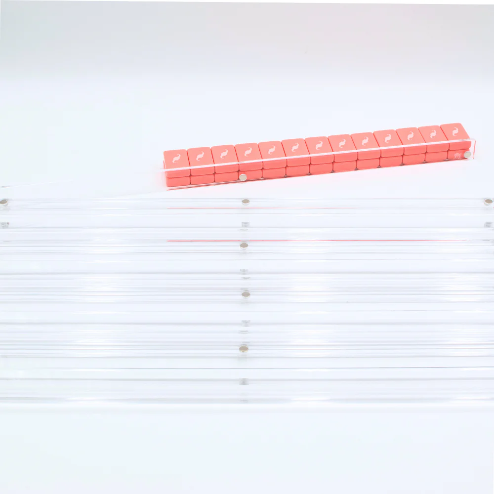 Classic Premium Acrylic Mahjong Racks w/Magnetic Pushers (Clear, 20" each, Set of 4) - Image 11