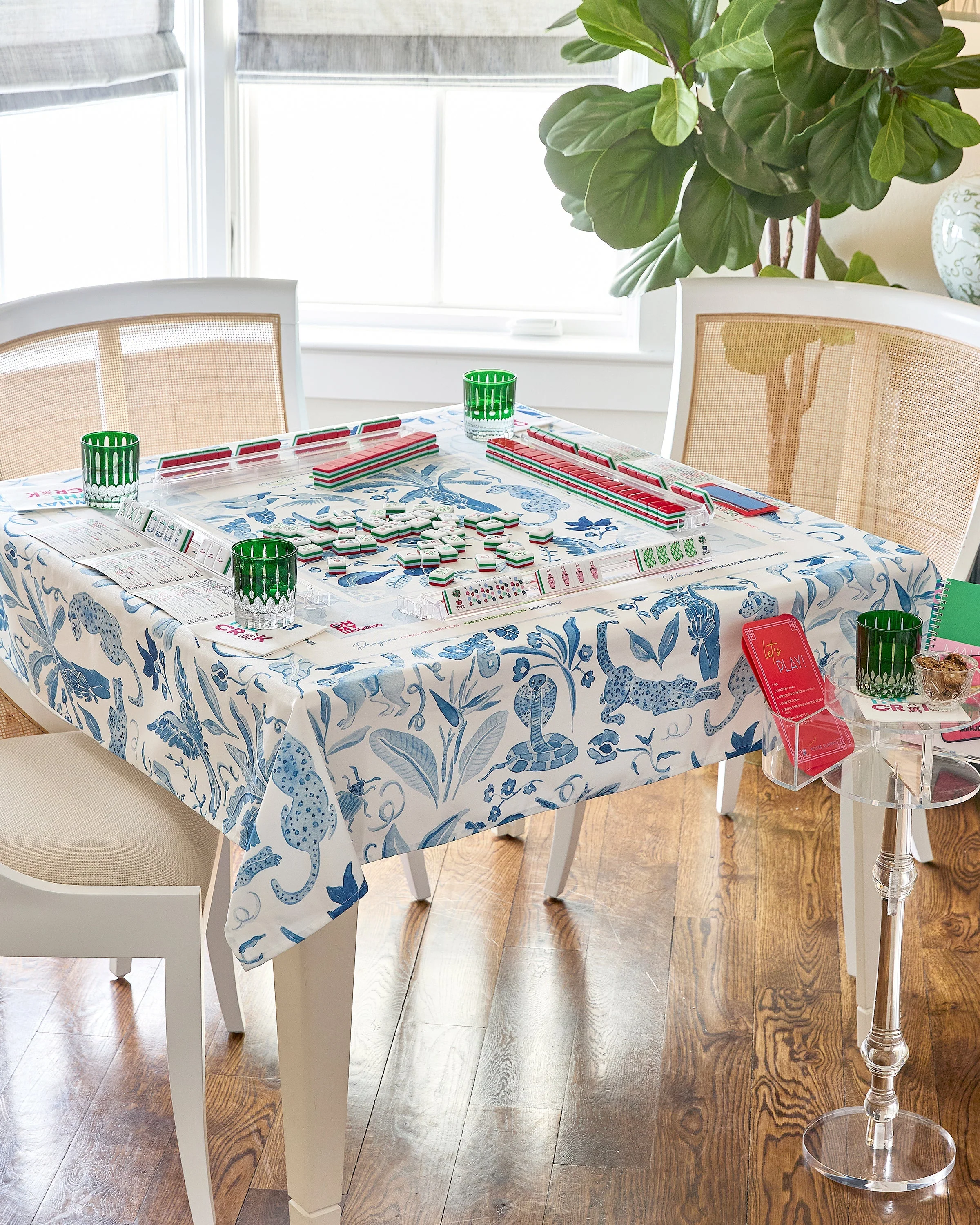 Oh My Mahjong Amazon Blue Instructional Mahjong Tablecloth - Image 3