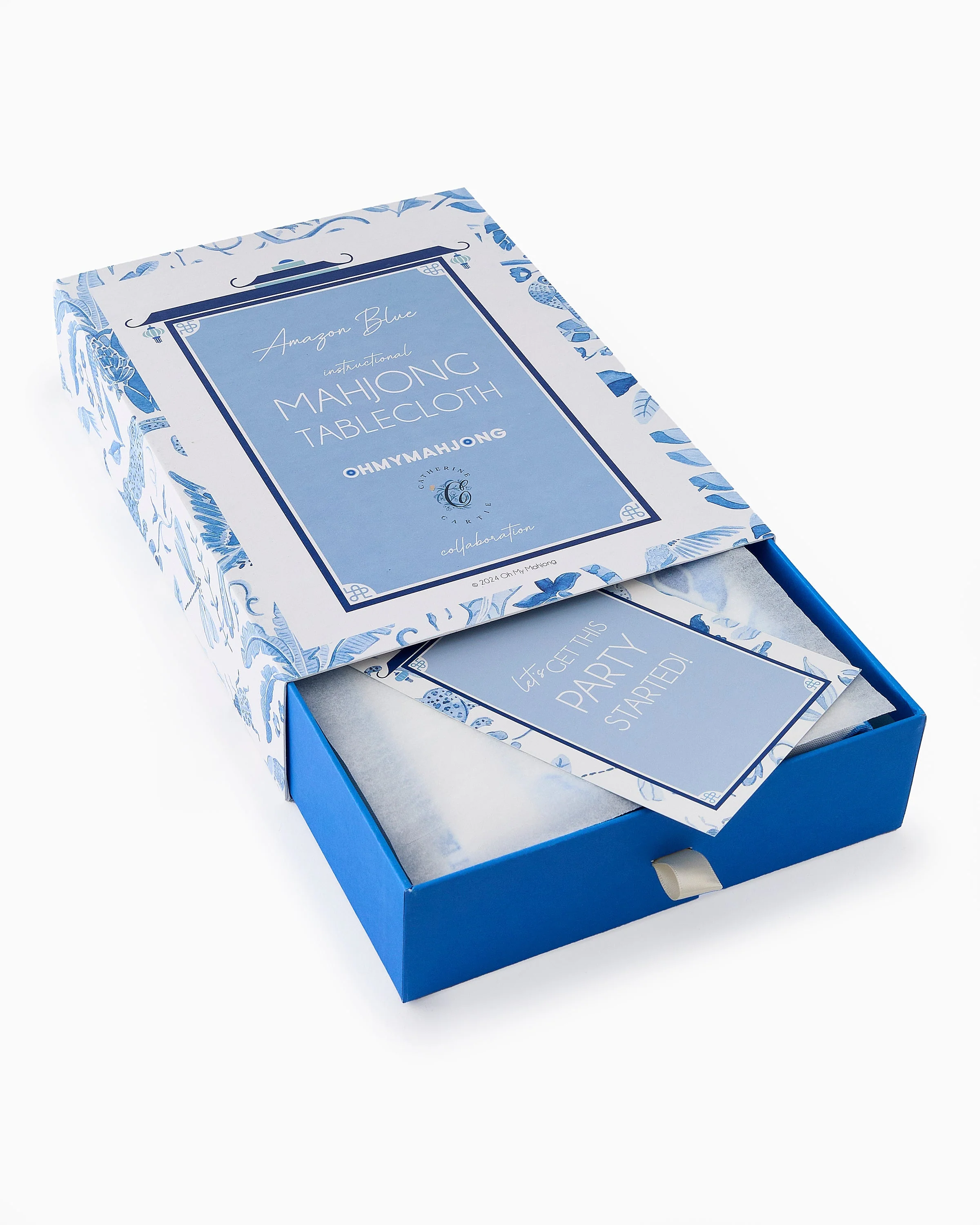 Oh My Mahjong Amazon Blue Instructional Mahjong Tablecloth - Image 5