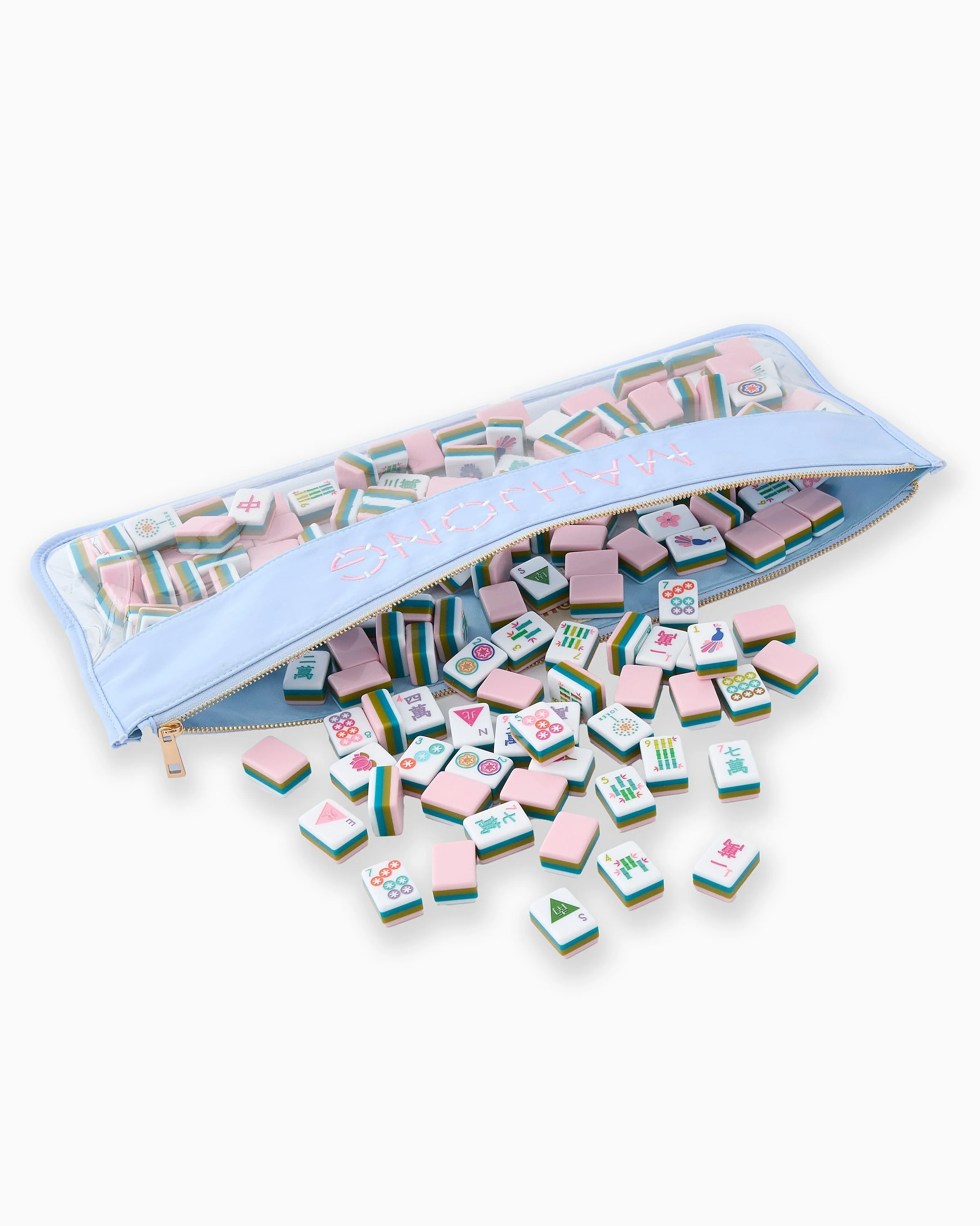 Oh My Mahjong Light Blue Bamboo Mahjong Bag - Image 2