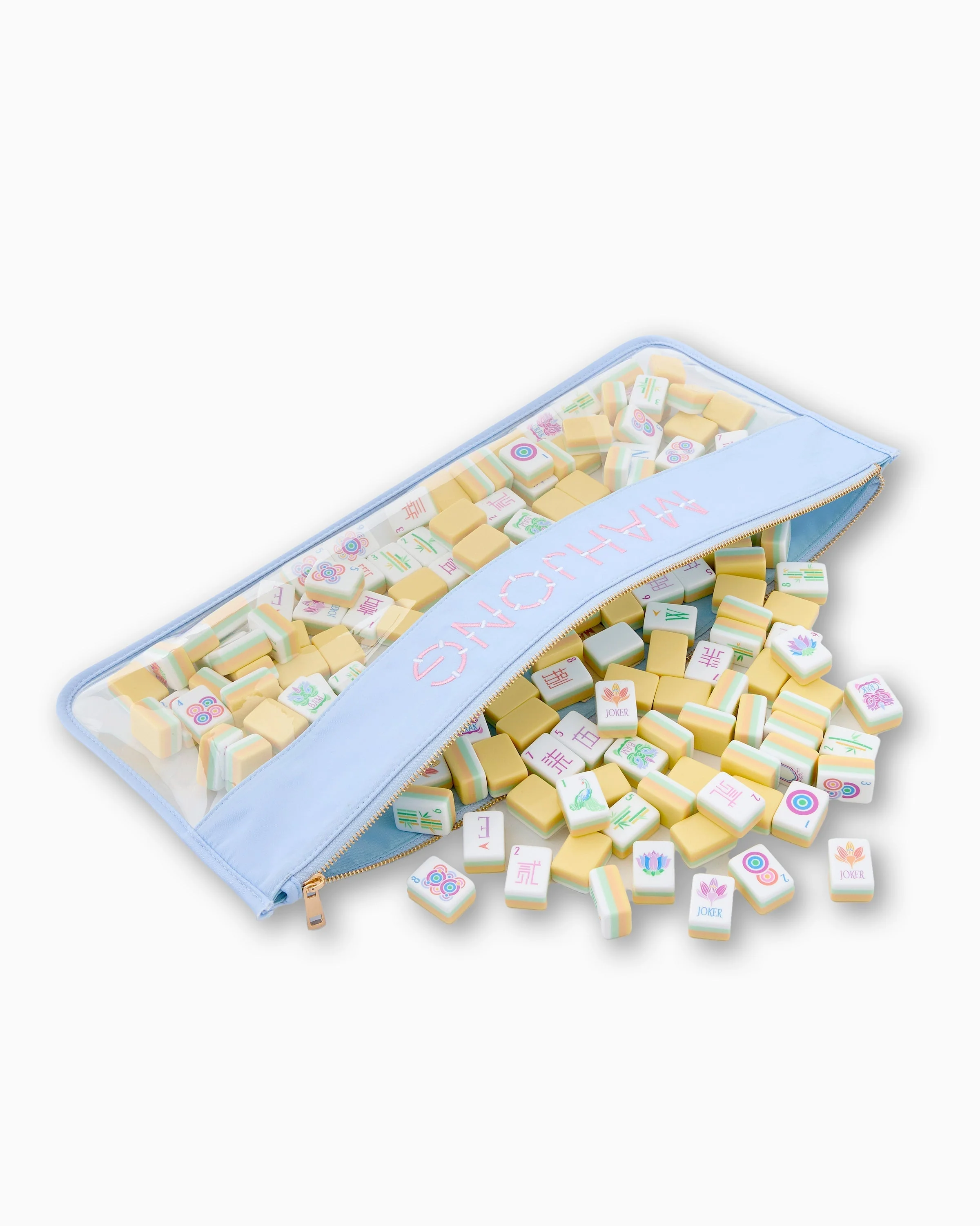 Oh My Mahjong Light Blue Bamboo Mahjong Bag - Image 3