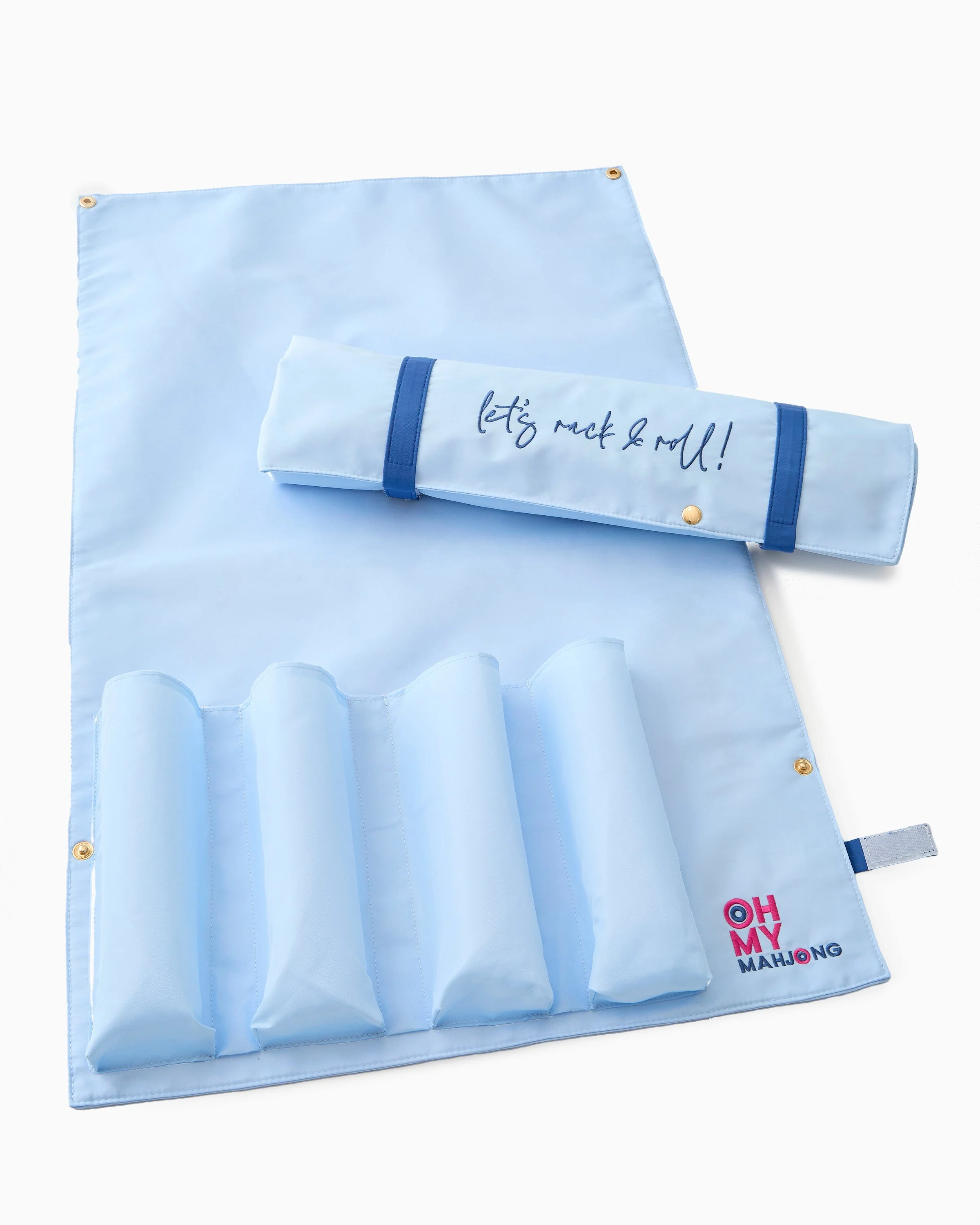 Oh My Mahjong Light Blue Let's Rack & Roll