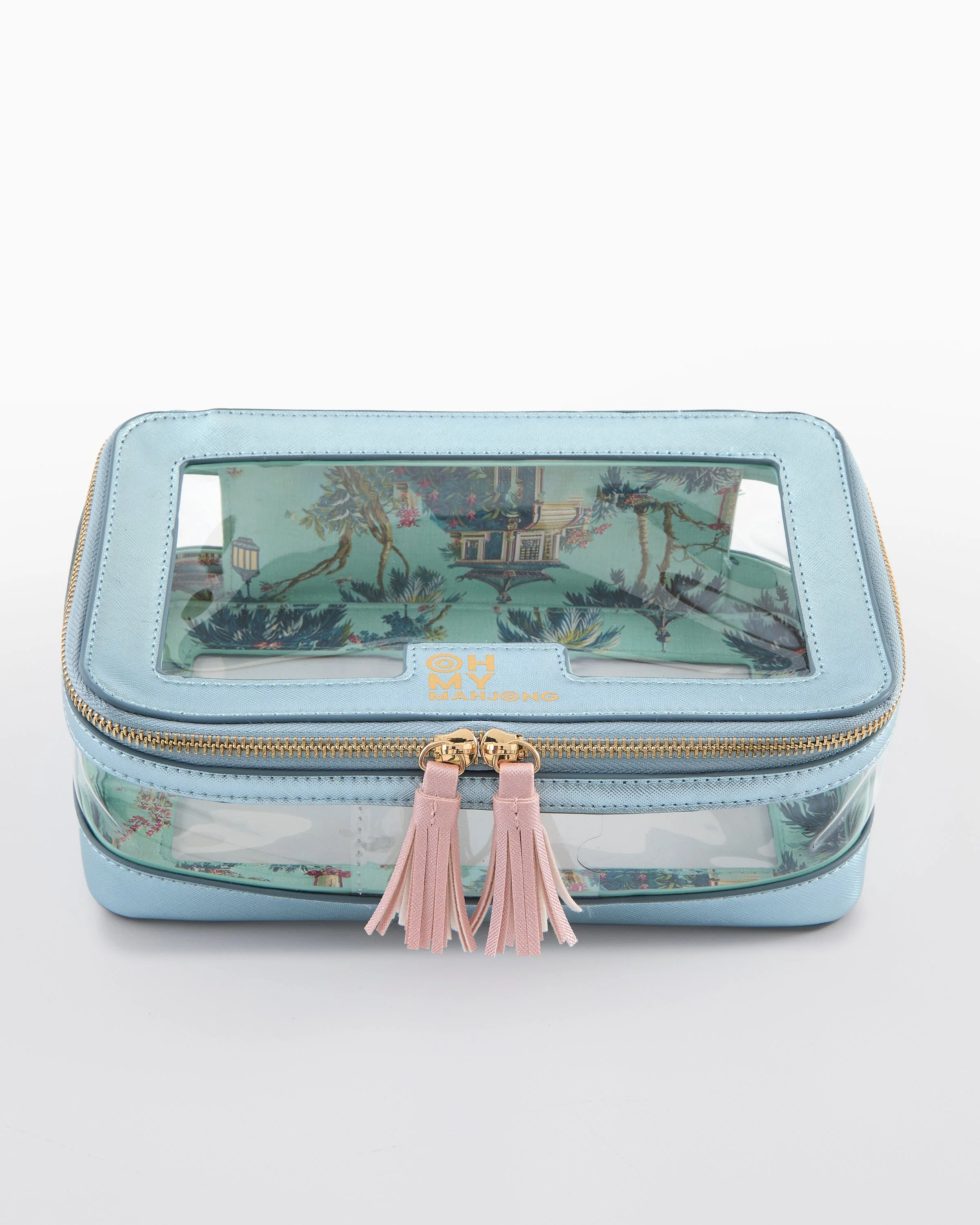 Oh My Mahjong Metallic Light Blue Tile Storage Bag