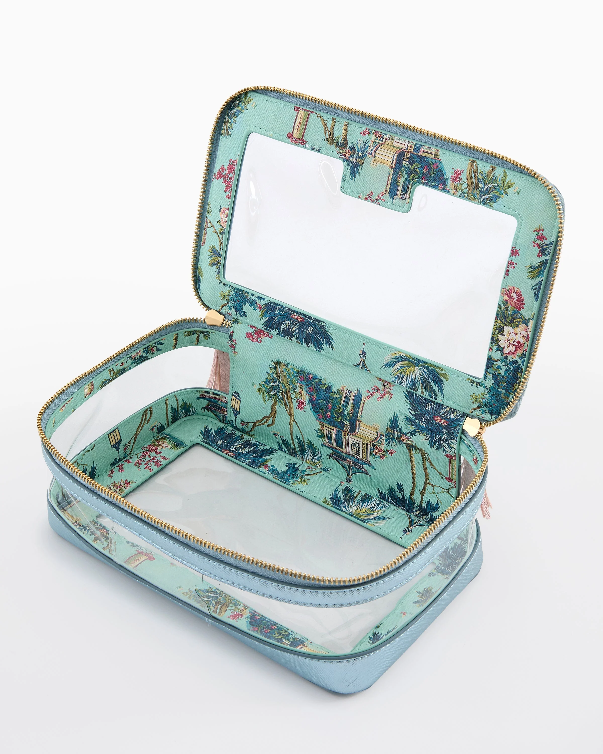 Oh My Mahjong Metallic Light Blue Tile Storage Bag - Image 2