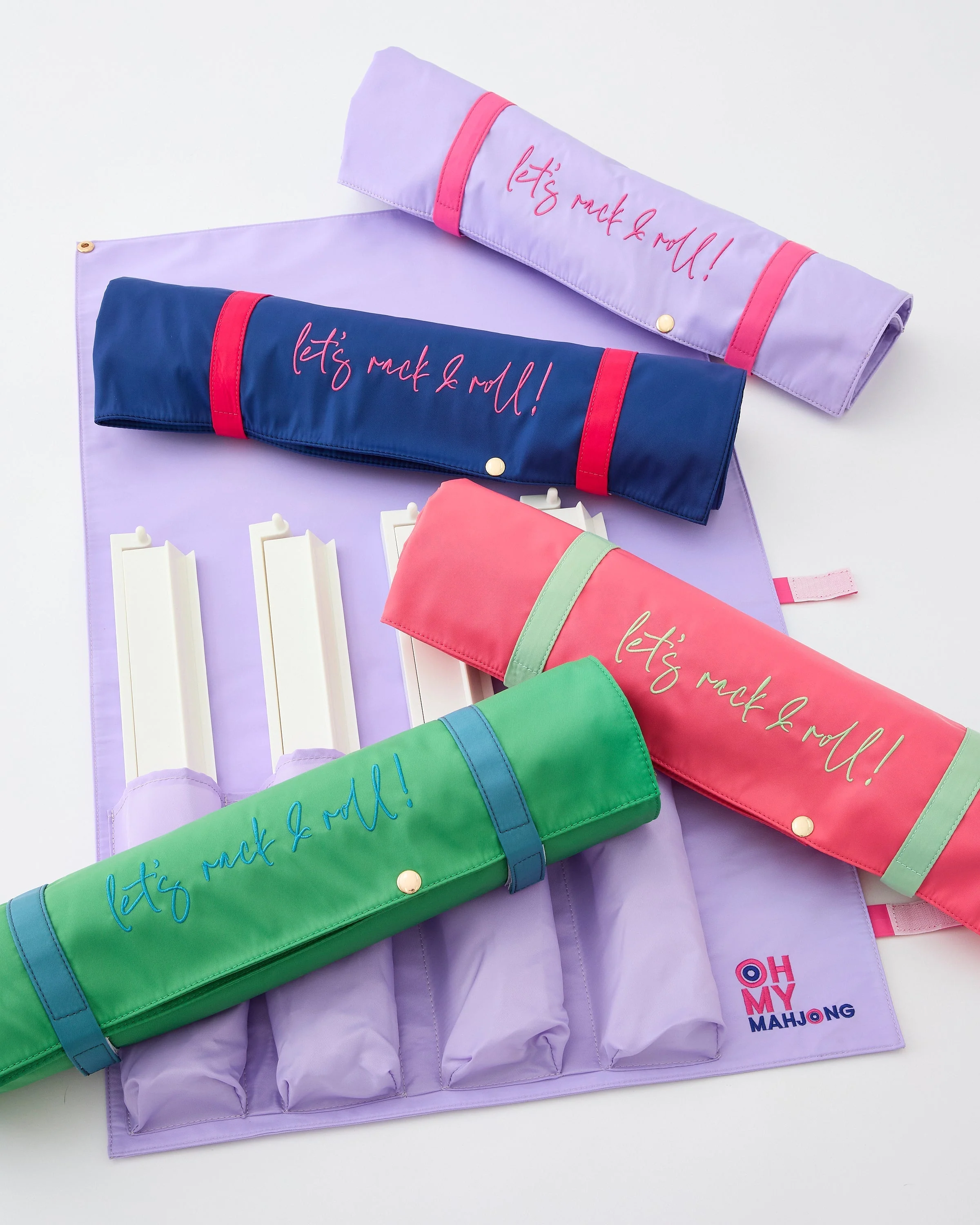 Oh My Mahjong Strawberry Pink Let's Rack & Roll Bag - Image 4
