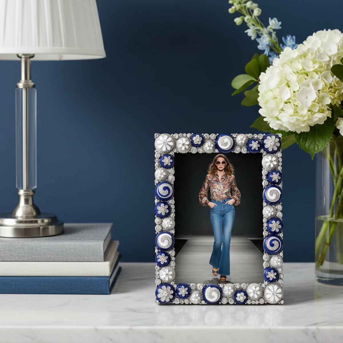 Olivia Riegel Blue & White Charisma 5" x 7" Picture Frame - Image 3