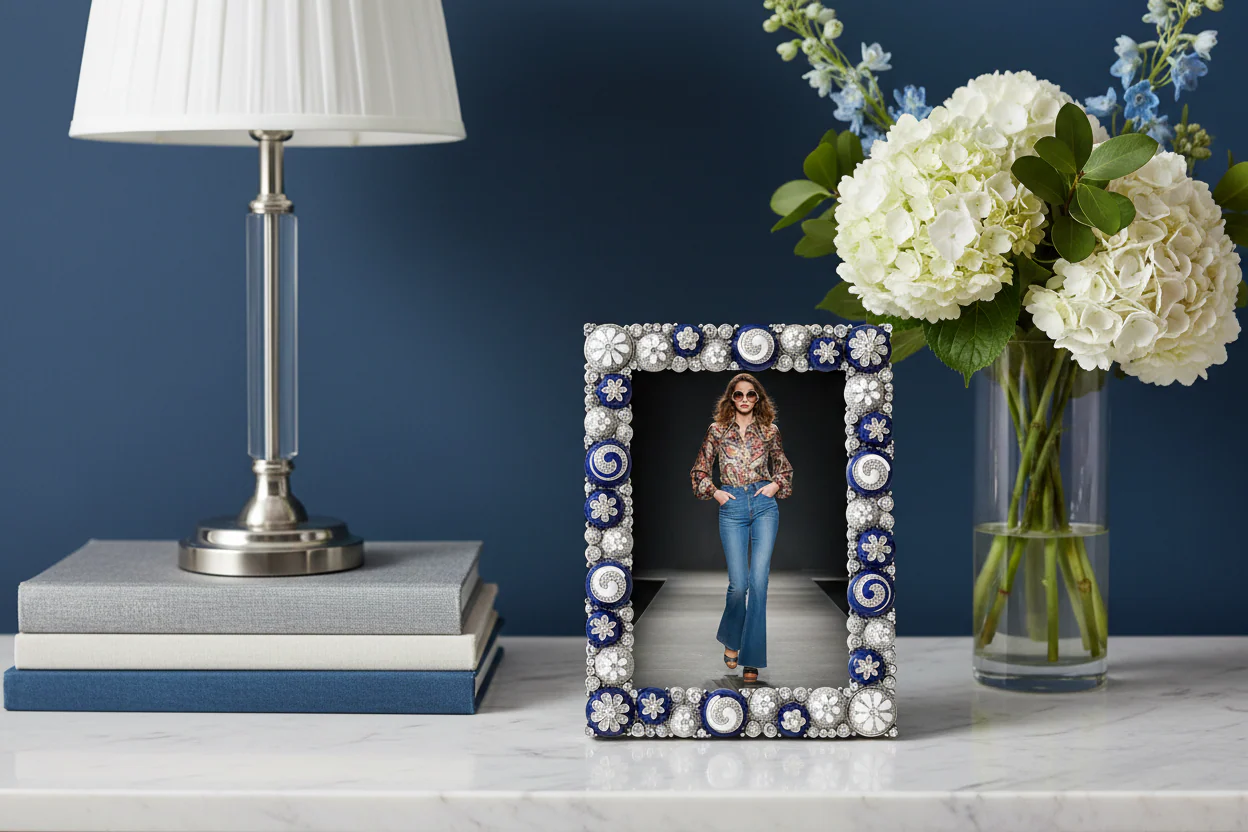 Olivia Riegel Blue & White Charisma 5" x 7" Picture Frame - Image 7