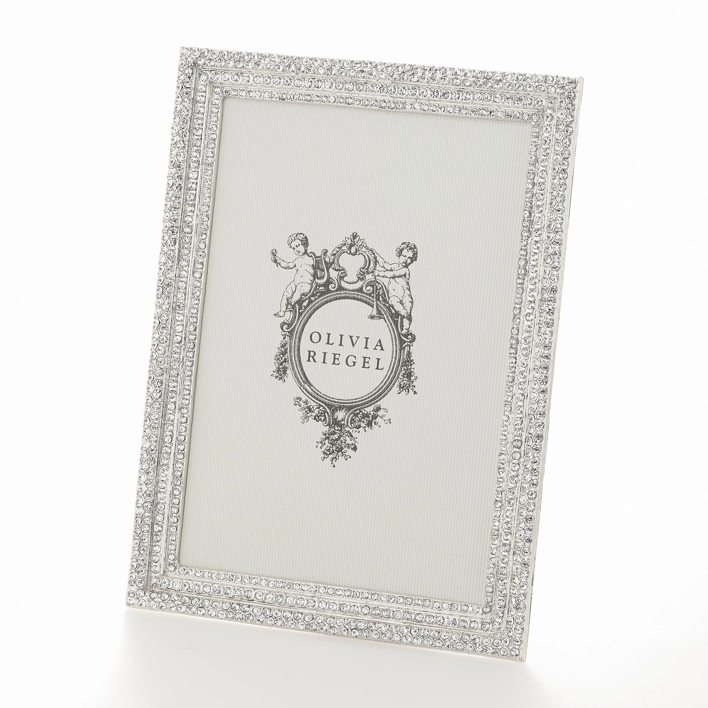 Olivia Riegel Classic Crystal Pavé Picture Frame Silver 5" x 7" - Image 4
