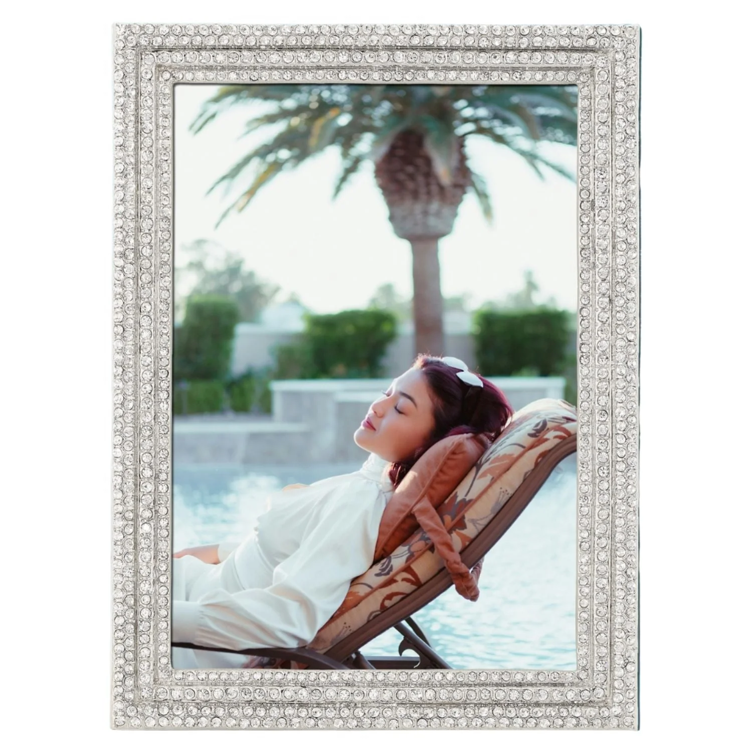 Olivia Riegel Classic Crystal Pavé Picture Frame Silver 8" x 10"