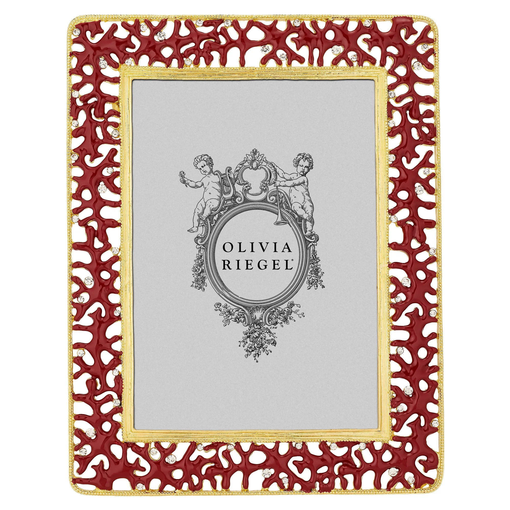 Olivia Riegel Coral Enamel Picture Frame 5" x 7" Red