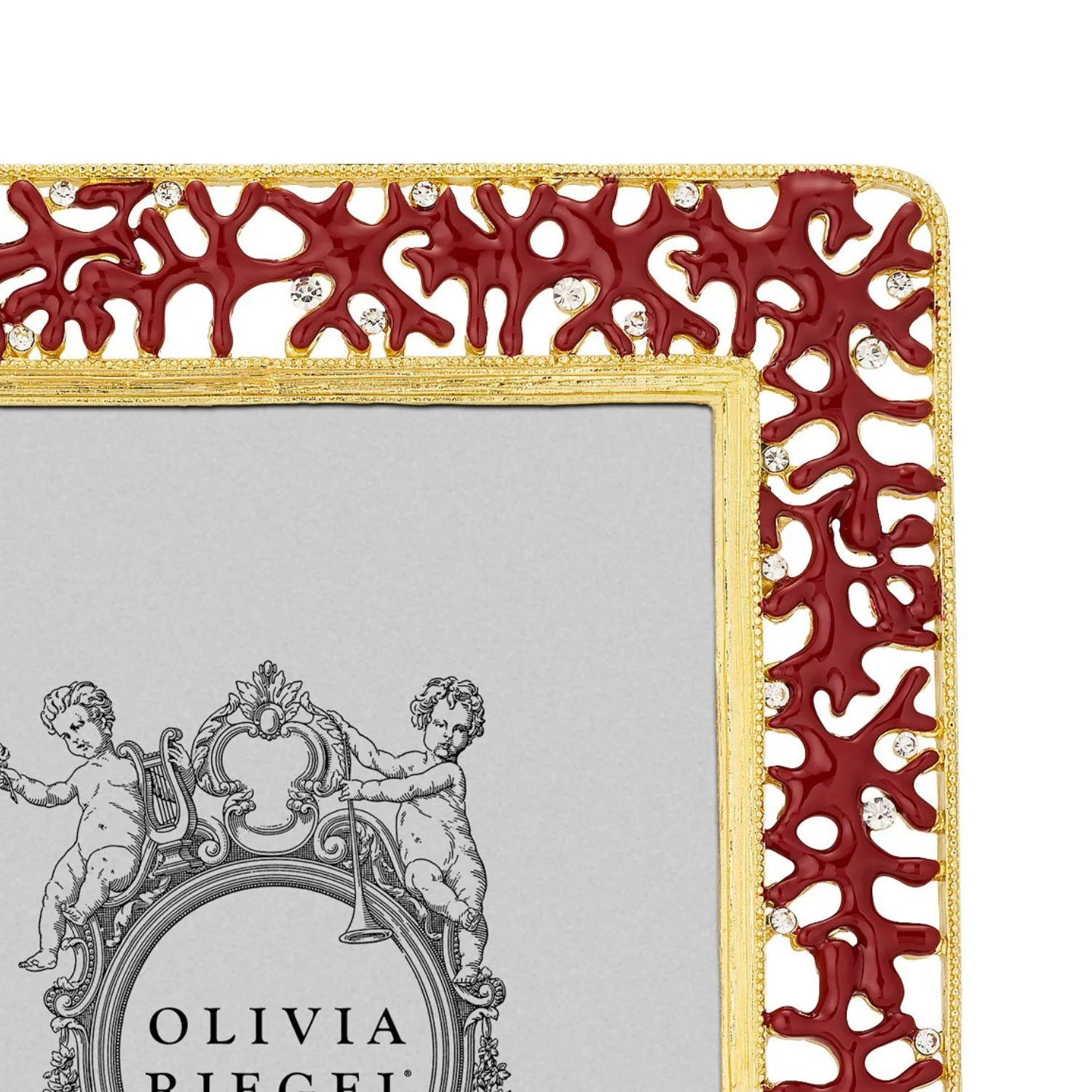 Olivia Riegel Coral Enamel Picture Frame 5" x 7" Red - Image 3