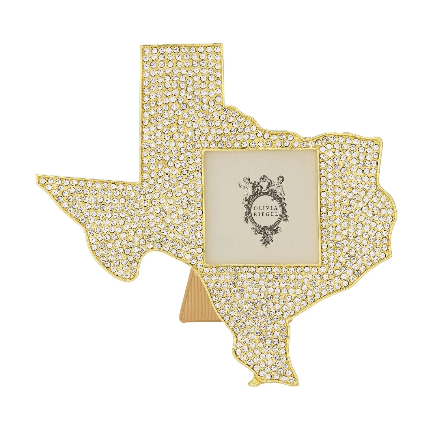 Olivia Riegel Crystal Texas Picture Frame Gold 3" x 3"