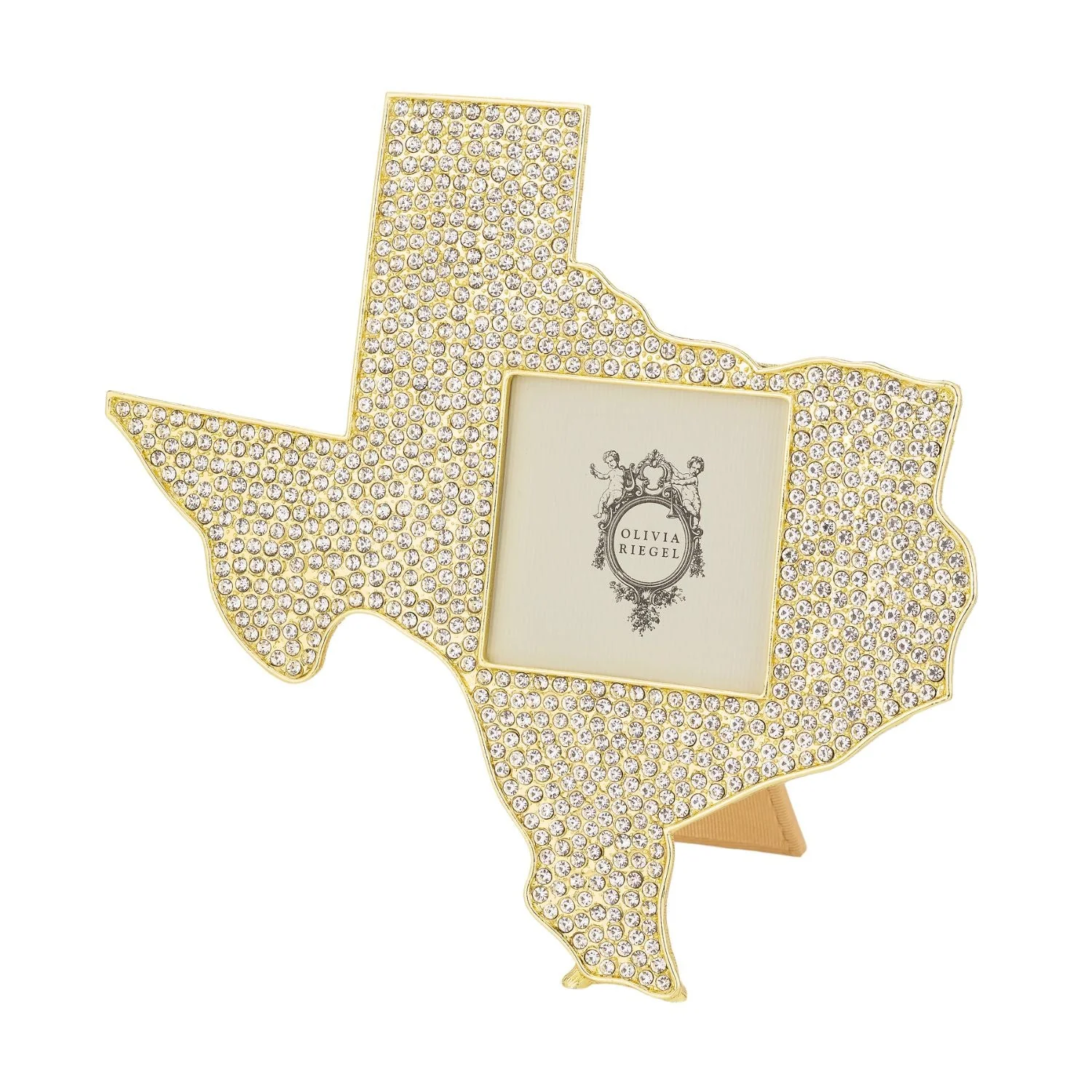 Olivia Riegel Crystal Texas Picture Frame Gold 3" x 3" - Image 3