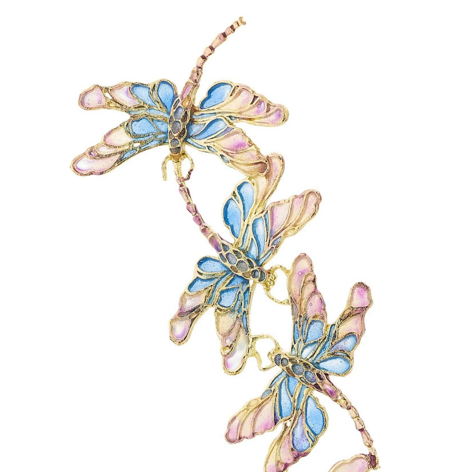 Olivia Riegel Enamel Dragonfly Sculpture Blue - Image 3
