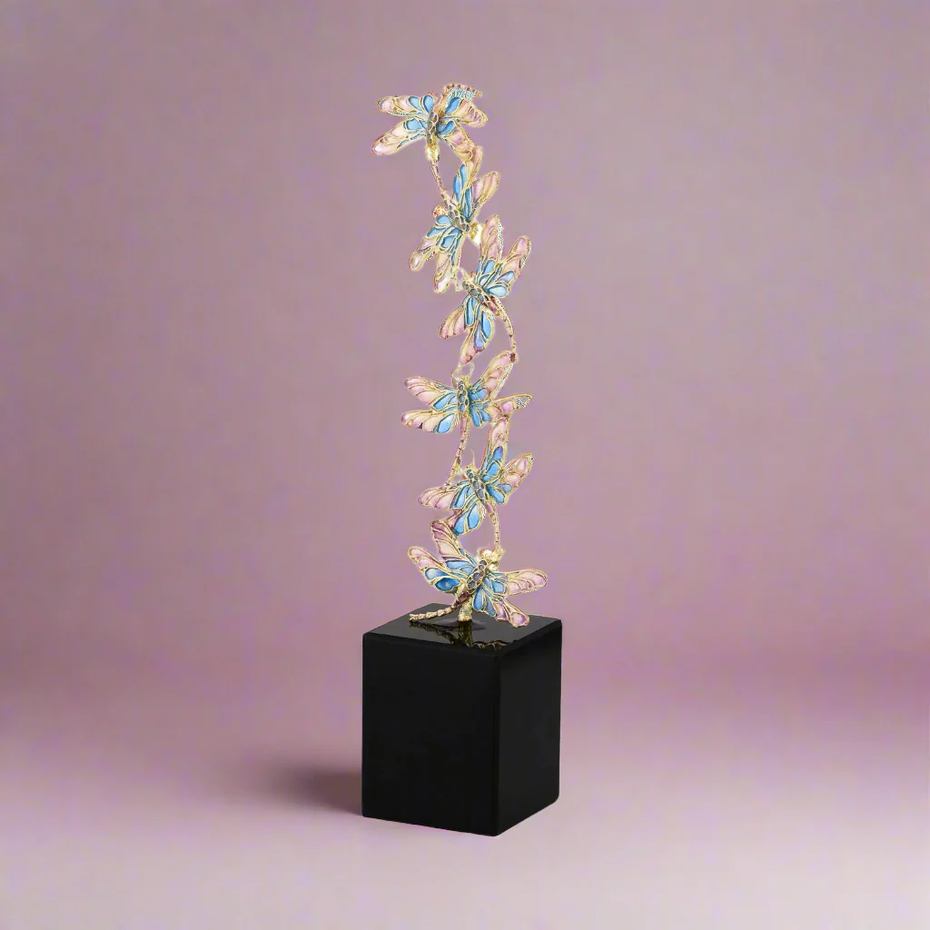 Olivia Riegel Enamel Dragonfly Sculpture Blue - Image 5