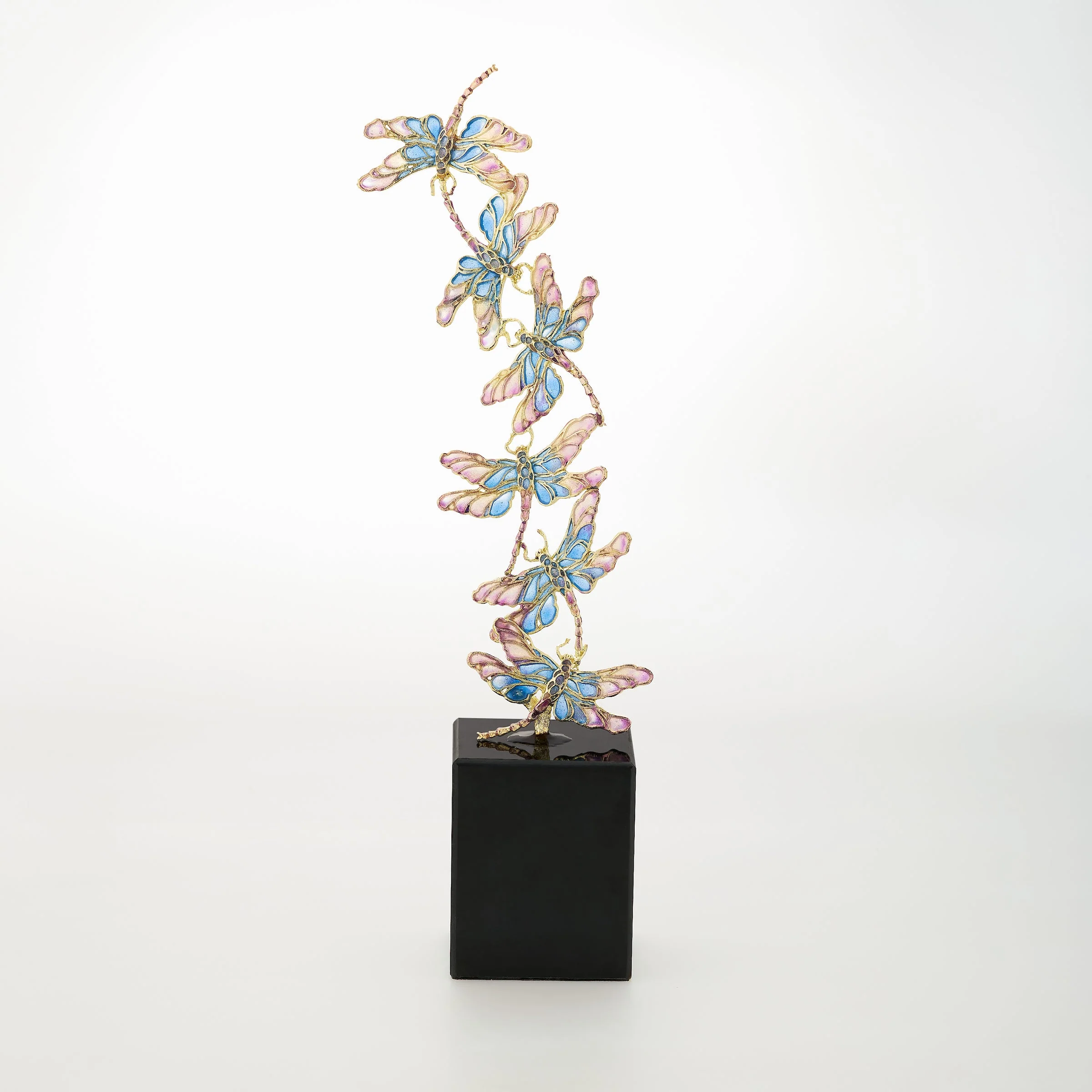 Olivia Riegel Enamel Dragonfly Sculpture Blue - Image 7