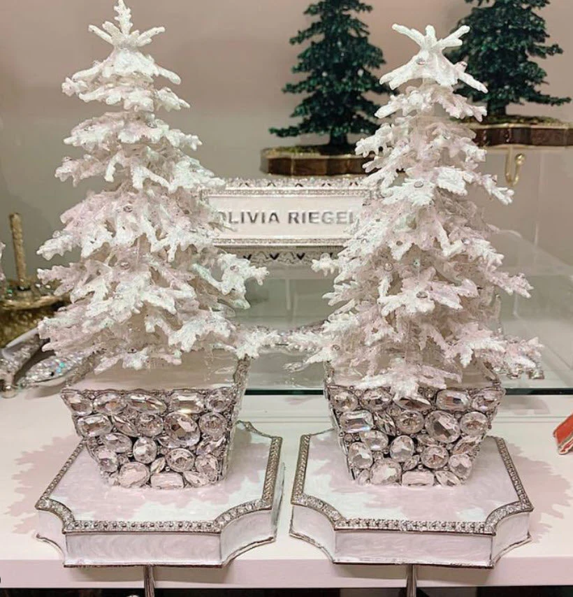 Olivia Riegel Flocked Crystal Tree Stocking Holder - Image 3