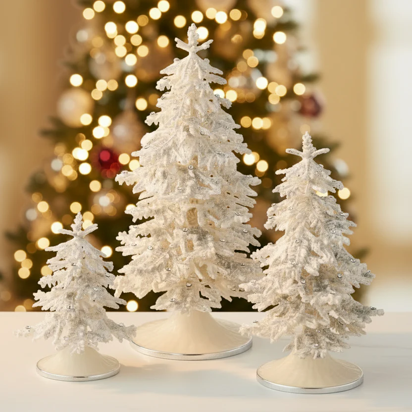 Olivia Riegel Flocked Enamel Christmas Tree White Mediium