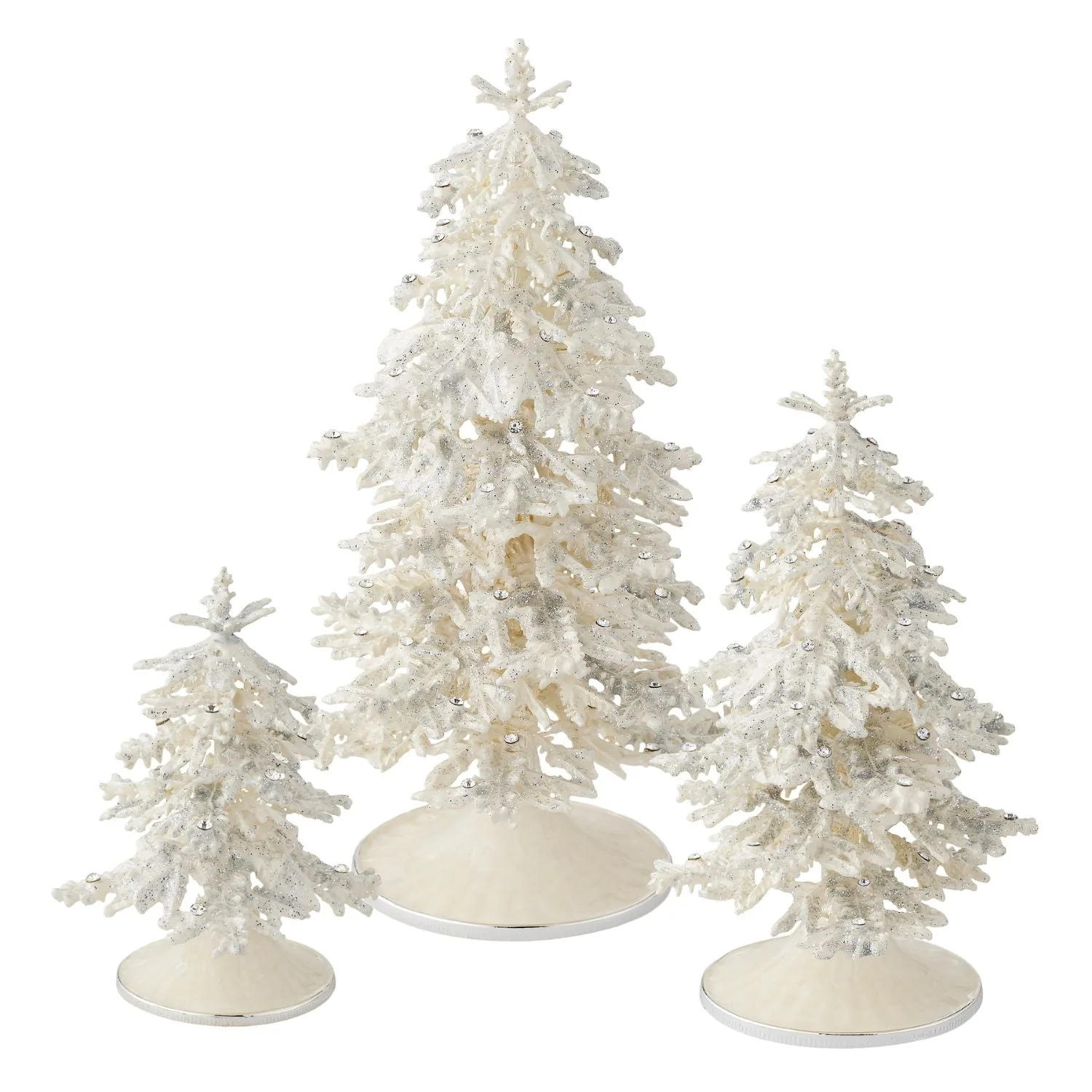 Olivia Riegel Flocked Enamel Christmas Tree White Mediium - Image 2