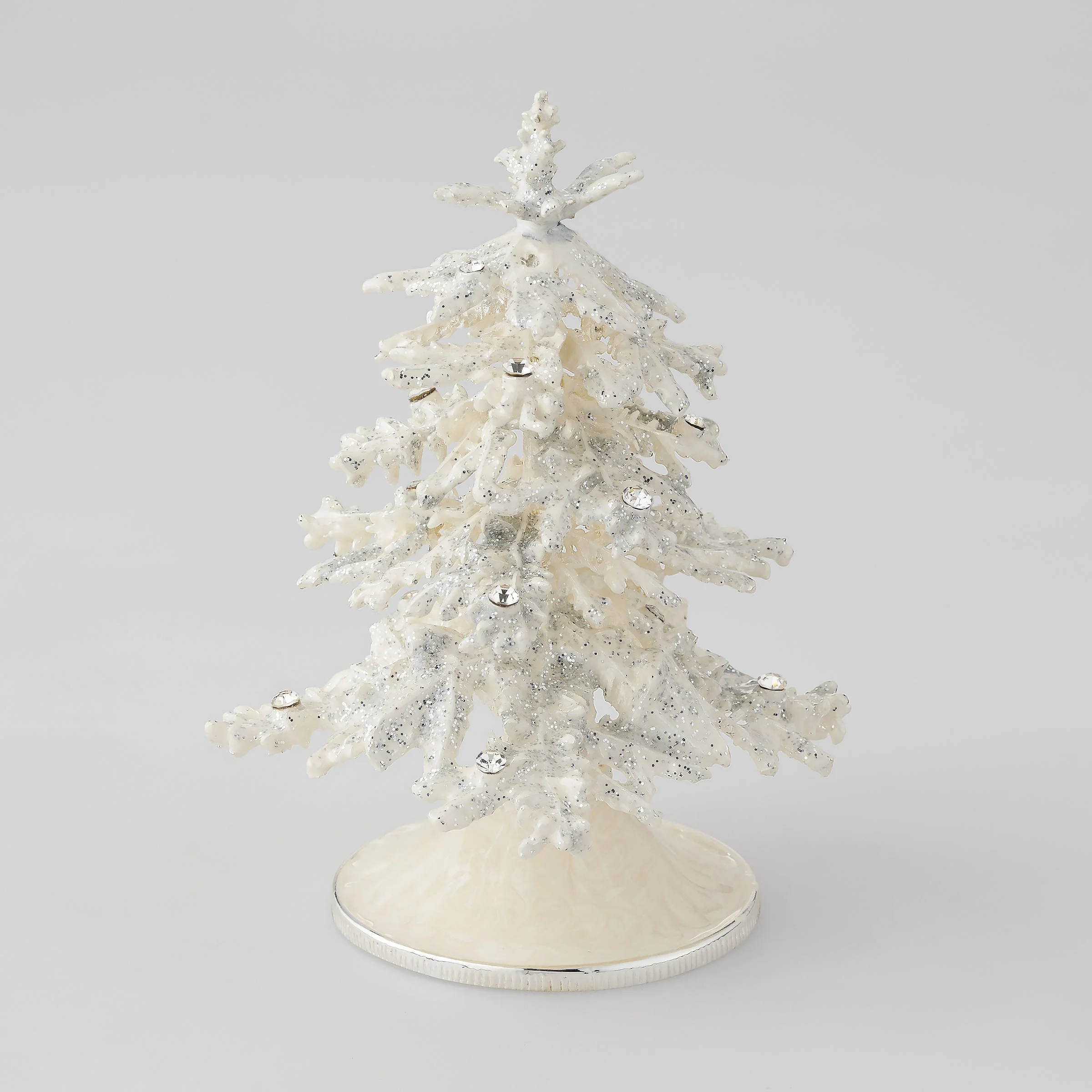 Olivia Riegel Flocked Enamel Christmas Tree White Mediium - Image 4