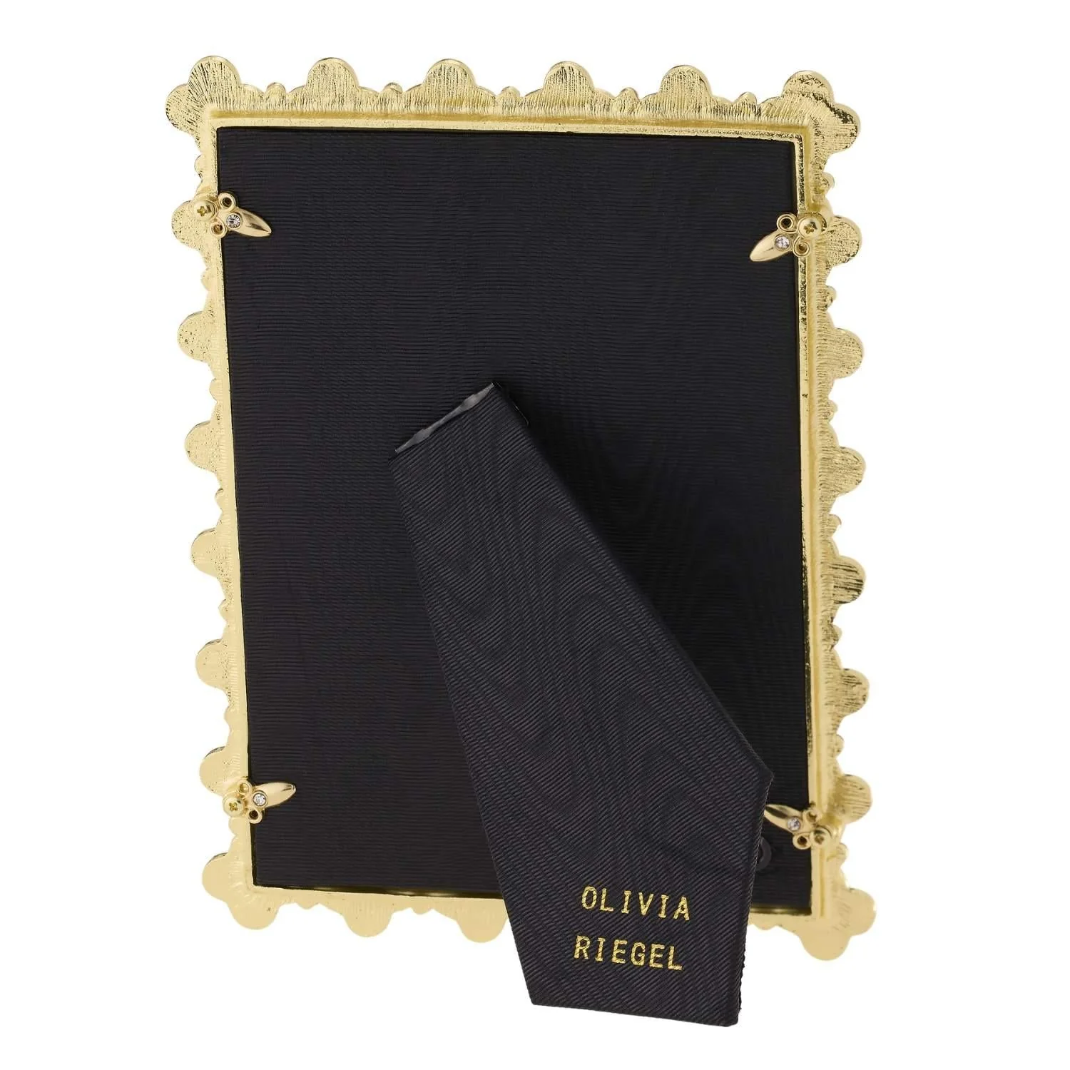 Olivia Riegel Gold Black Enamel Clover Picture Frame 5" x 7" - Image 6
