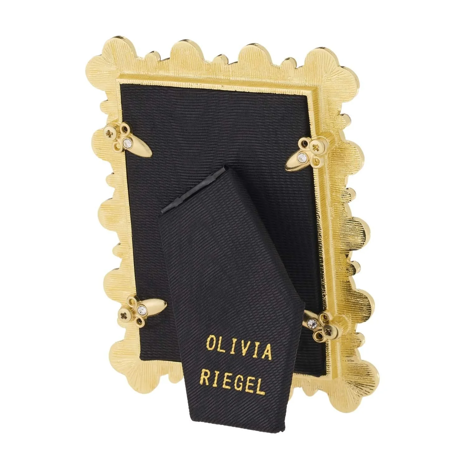 Olivia Riegel Gold Black Enamel Clover Picture Frame 5" x 7" - Image 8