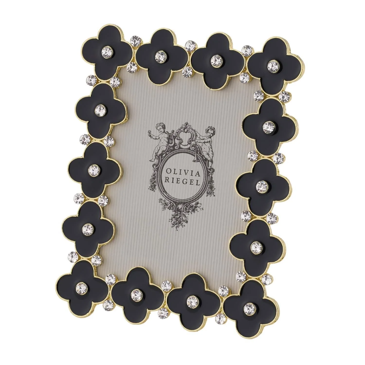 Olivia Riegel Gold Black Enamel Clover Picture Frame 5" x 7" - Image 9