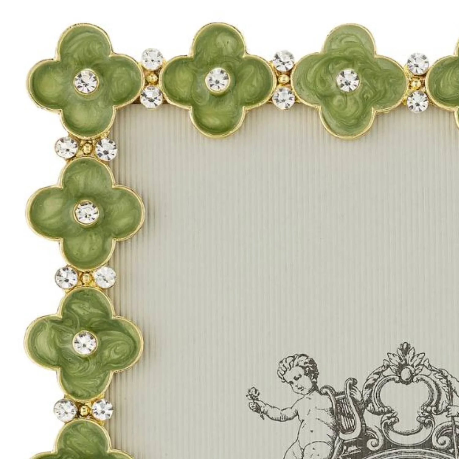 Olivia Riegel Gold Celadon Enamel Clover 5" x 7" Frame Green 5"x 7" - Image 3