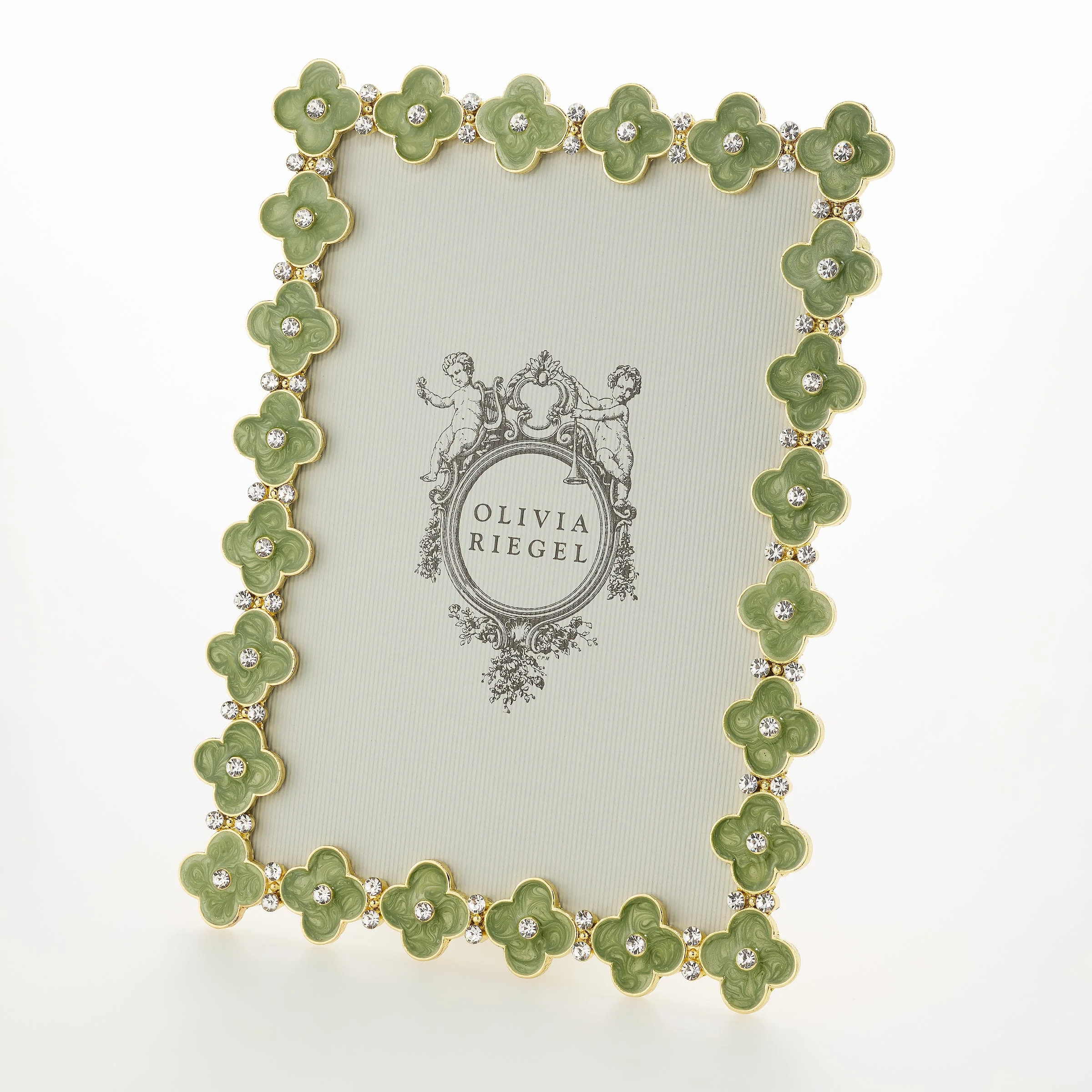 Olivia Riegel Gold Celadon Enamel Clover 5" x 7" Frame Green 5"x 7" - Image 4