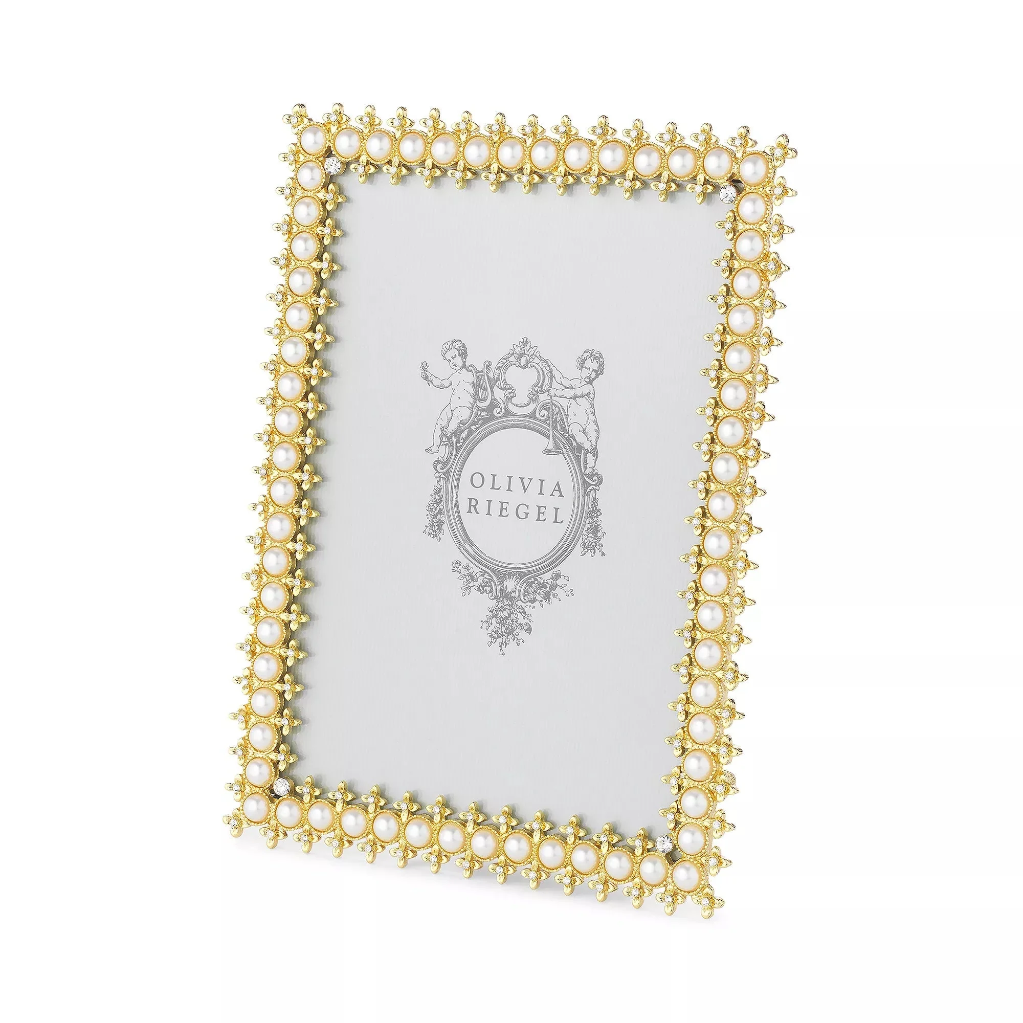 Olivia Riegel Crystal & Pearl Gold 5" X 7" Frame - Image 4