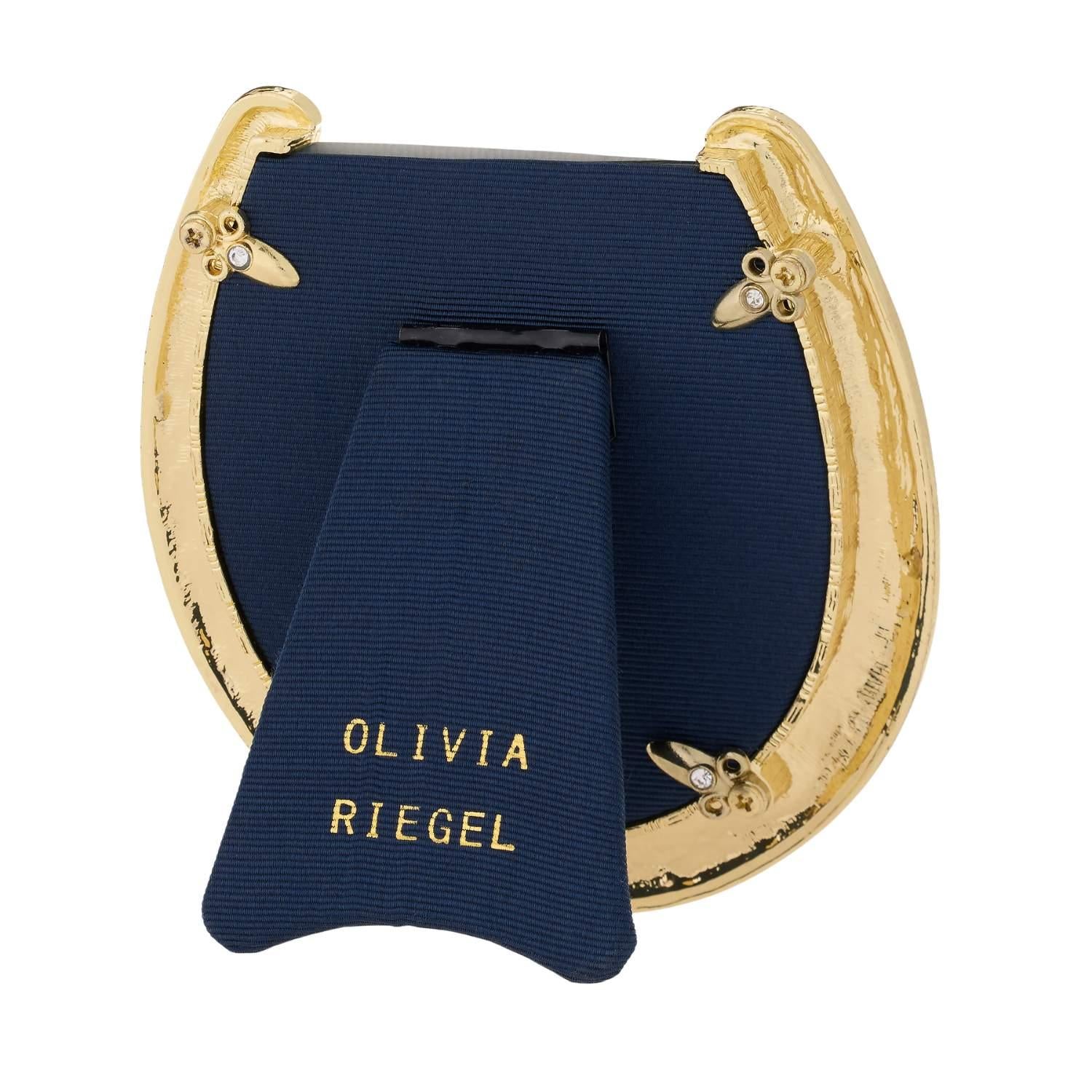 Olivia Riegel Gold Horseshoe Frame with Capri Blue Stones Blue - Image 6