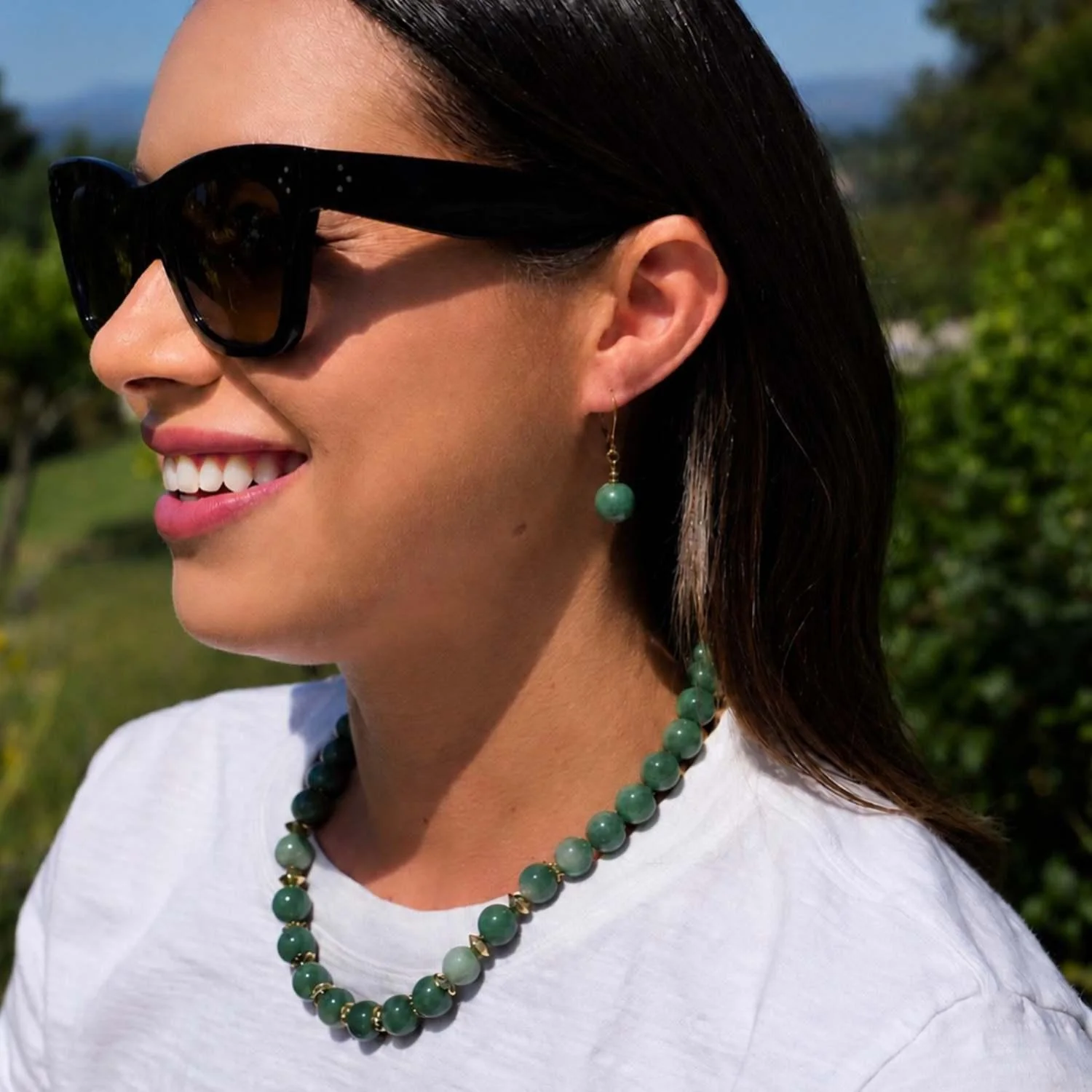 Olivia Riegel Green Aventurine Bead Necklace Green - Image 2