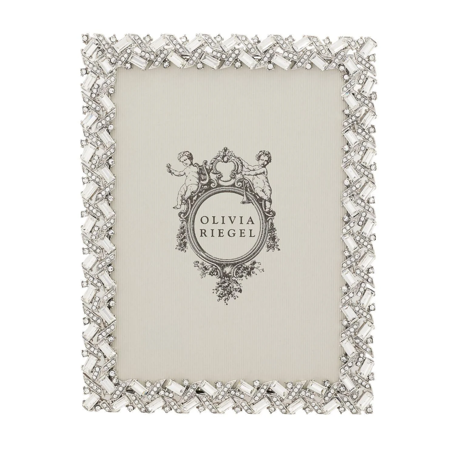 Olivia Riegel Silver Hamilton Picture Frame Crystal 5" x 7"