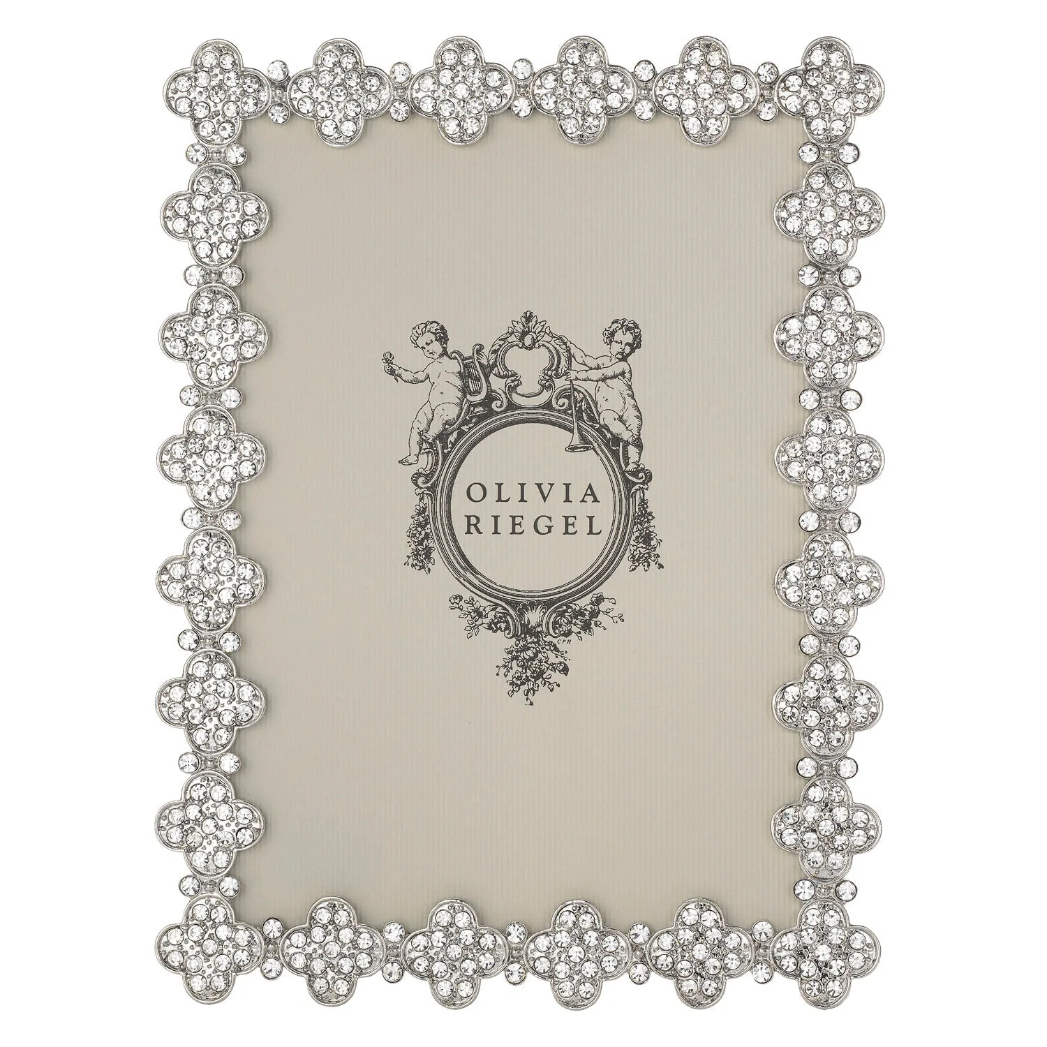 Olivia Riegel Silver Pavé Clover 5" X 7" Frame