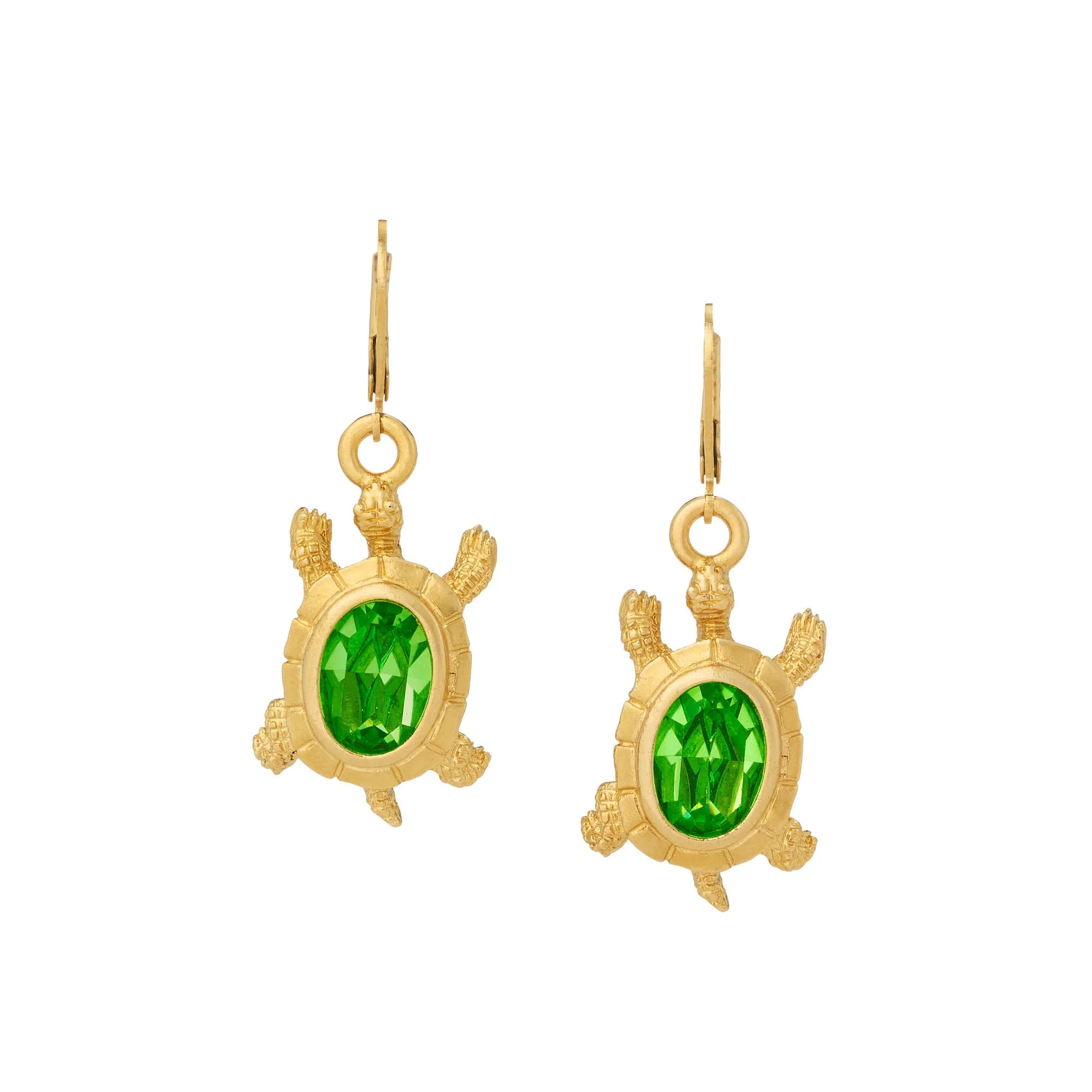 Olivia Riegel Turtle Drop Earrings Peridot