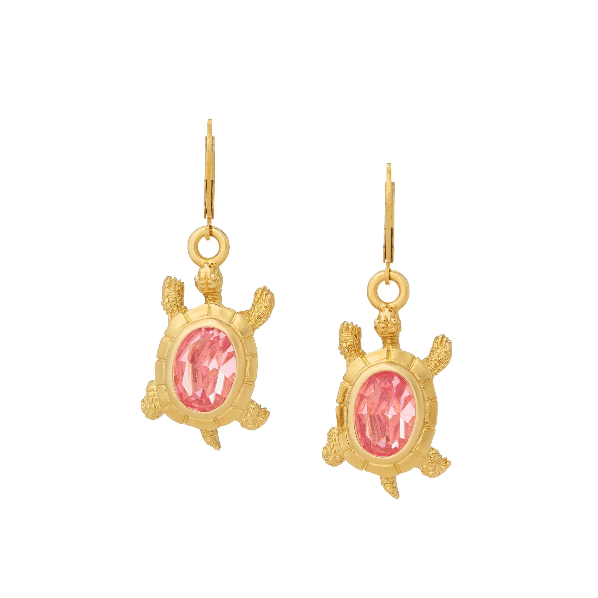Olivia Riegel Turtle Drop Earrings Pink - Image 3