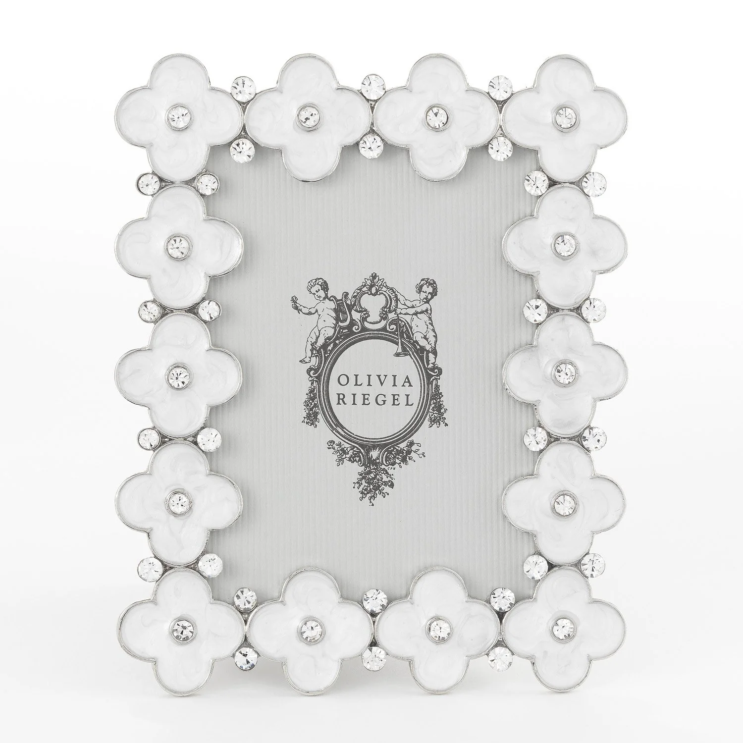 Olivia Riegel White Enamel Clover 2.5" x 3.5" Frame