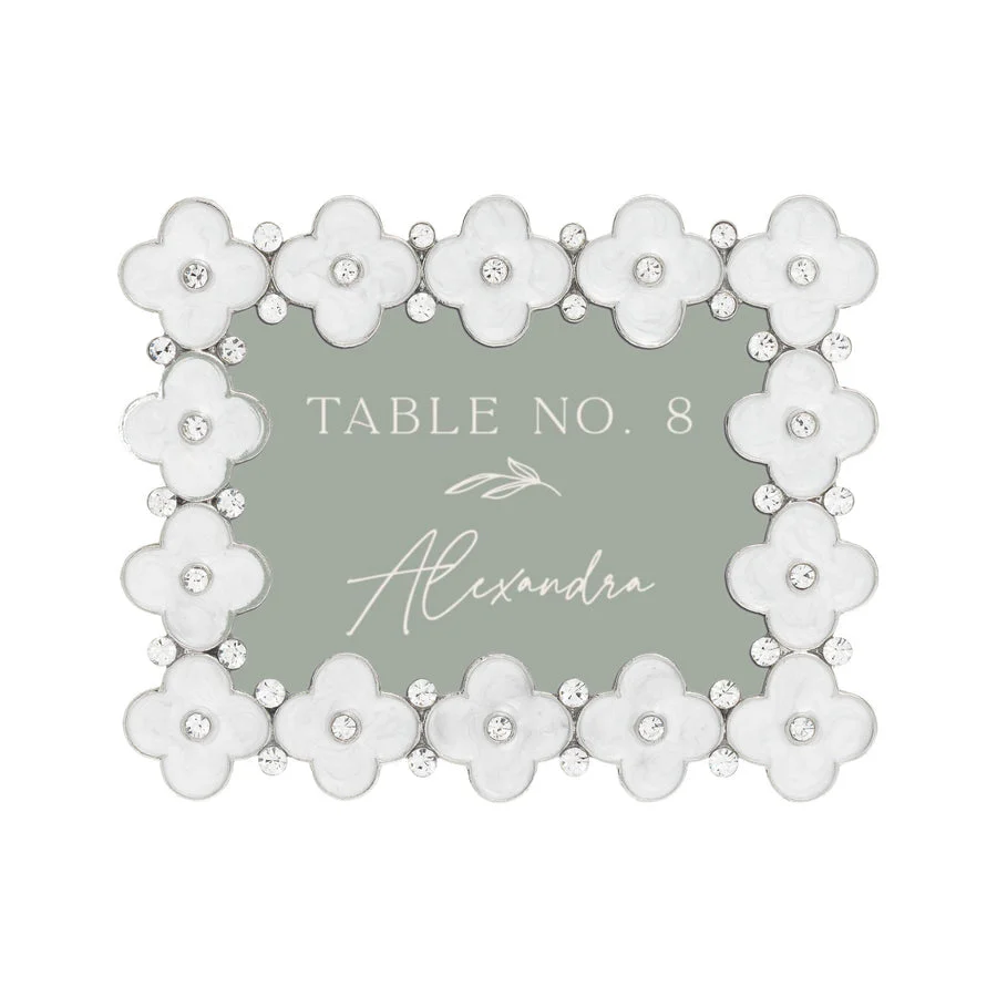 Olivia Riegel White Enamel Clover 2.5" x 3.5" Frame - Image 2