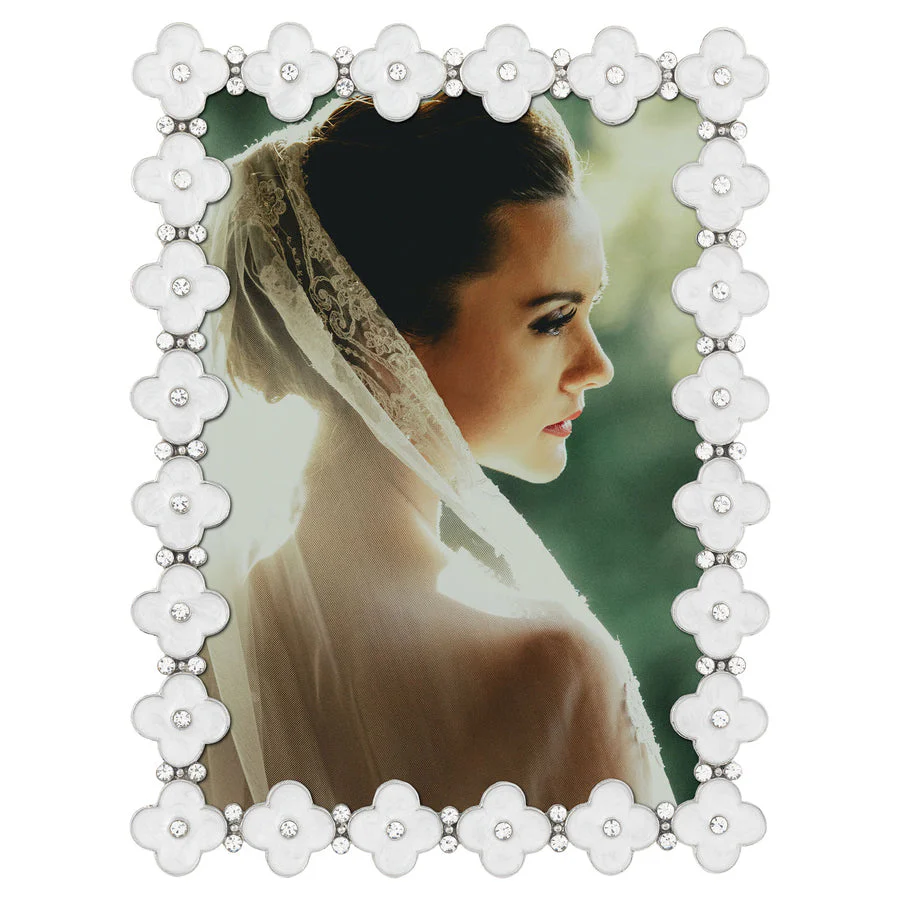 Olivia Riegel White Enamel Clover 5" x 7" Frame - Image 2
