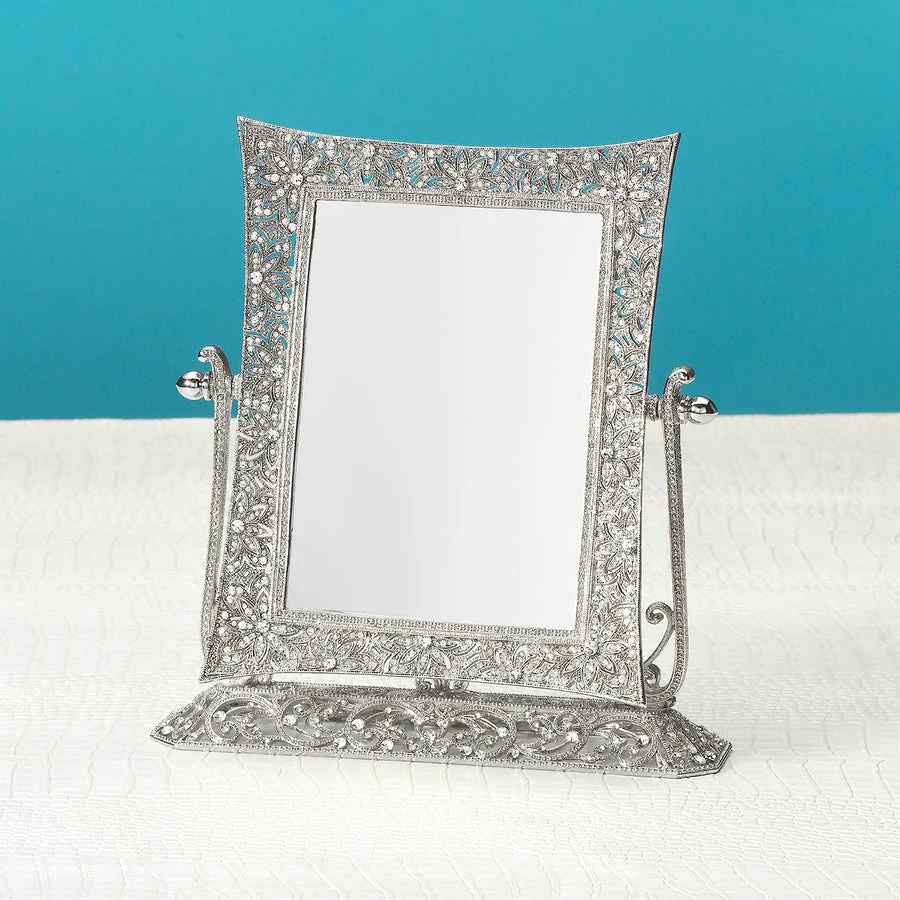 Olivia Riegel Windsor Silver Magnified Standing Mirror - Image 2