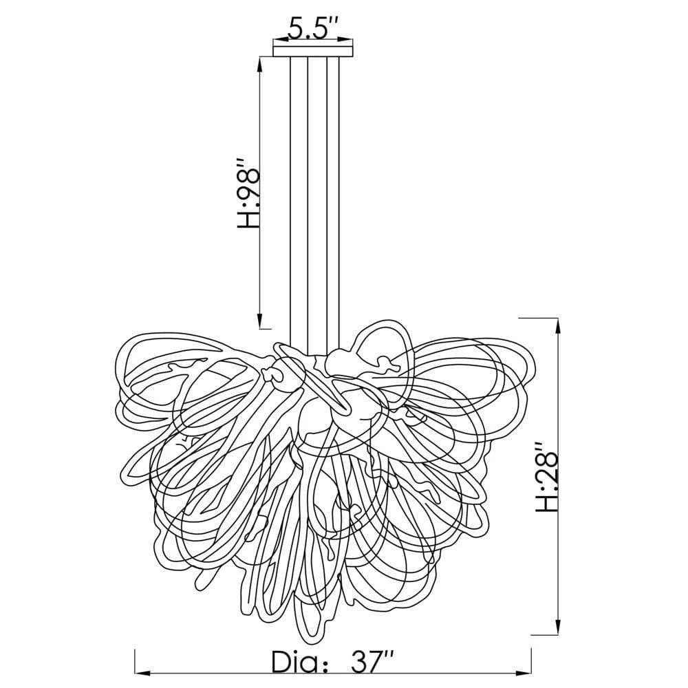 Orion Chandelier Smoke Small by Viz Glass - Image 2