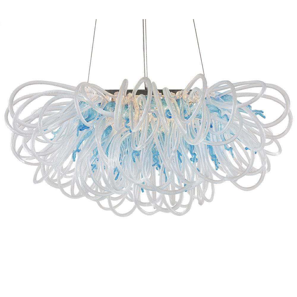 Orion Linear Chandelier Aqua by Viz Glass
