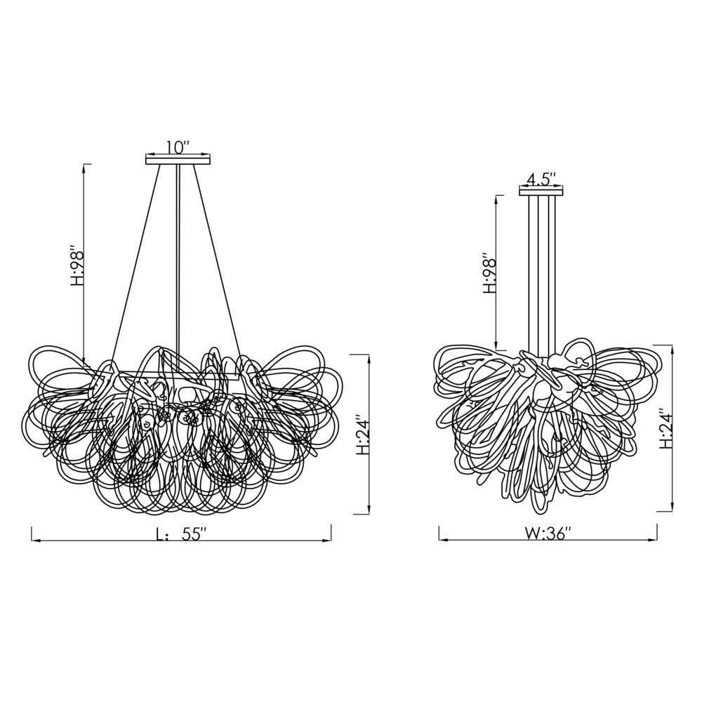 Orion Linear Chandelier Copper by Viz Glass - Image 2