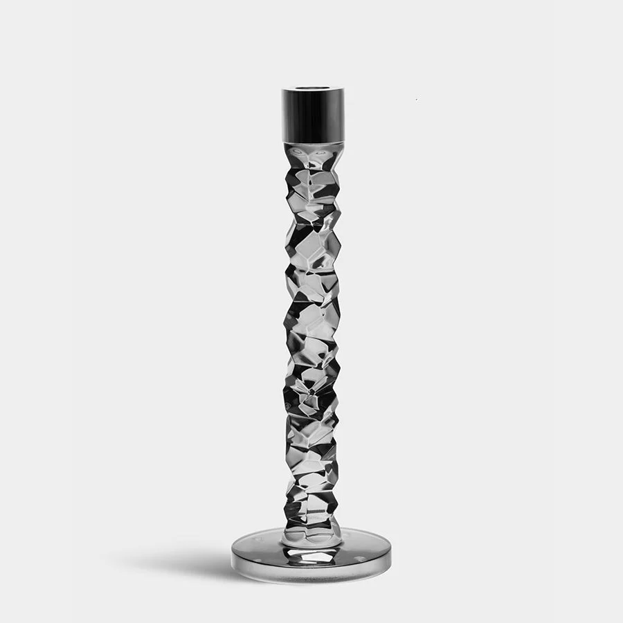 Orrefors Carat Graphite Candlestick Large