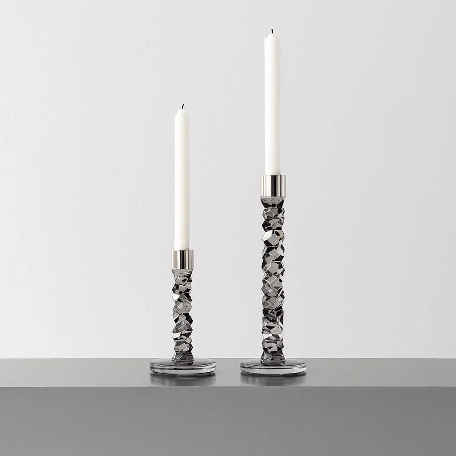 Orrefors Carat Graphite Candlestick Large - Image 3