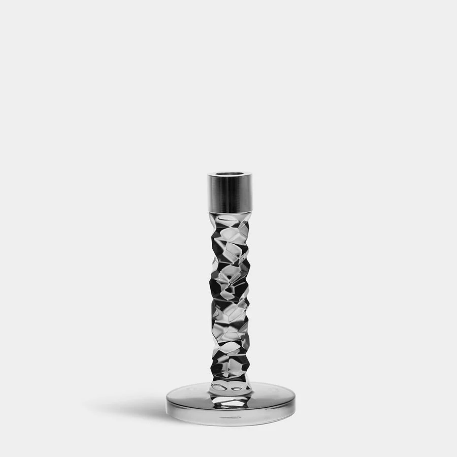 Orrefors Carat Graphite Candlestick Small