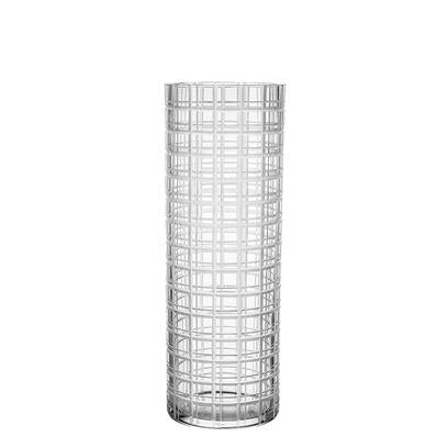 Orrefors Cut In Number Checker Vase Large