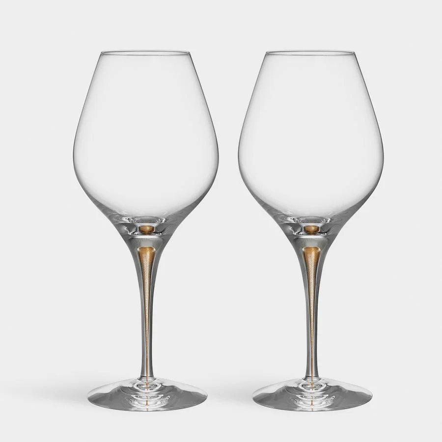 Orrefors Gold Intermezzo Gold Aroma Set of 2