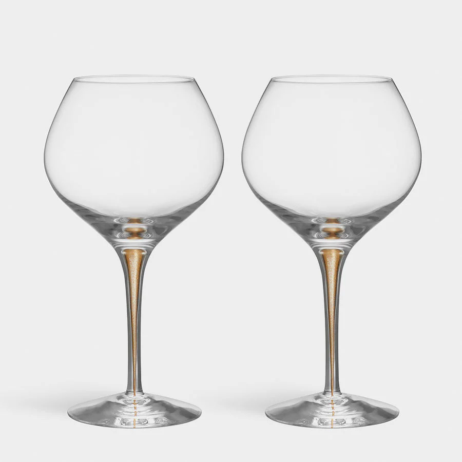 Orrefors Gold Intermezzo Gold Bouquet Set of 2