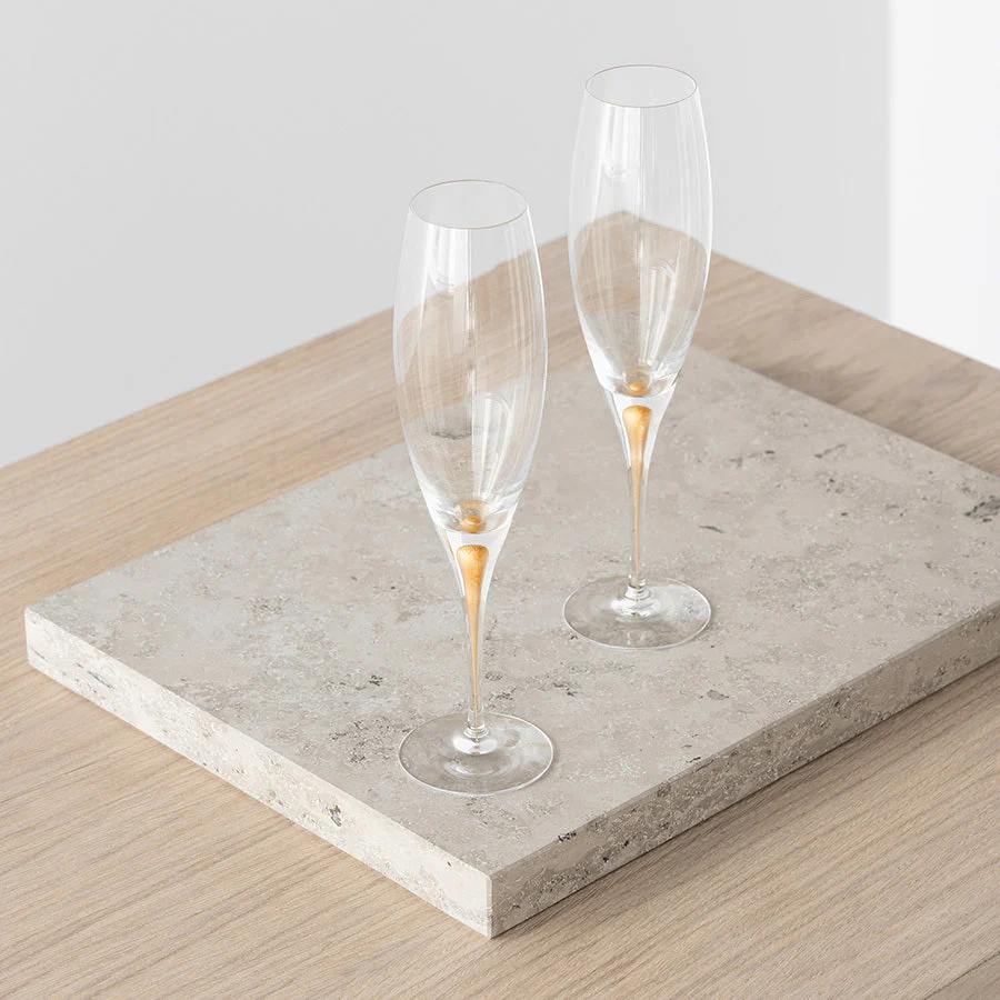 Orrefors Gold Intermezzo Gold Champagne Set of 2 - Image 2